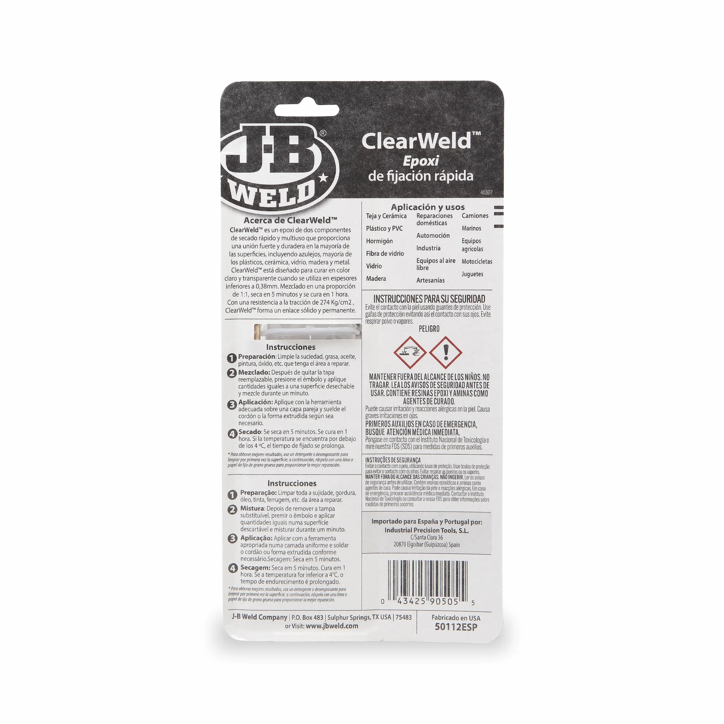 J-B Weld 50112SPA - Siringa epossidica - Fissaggio rapido - Extra forte | Epoxy 2 componenti per riparazioni su metallo, piastrelle, ceramica e plastica - 25 ml (la confezione potrebbe essere diversa)