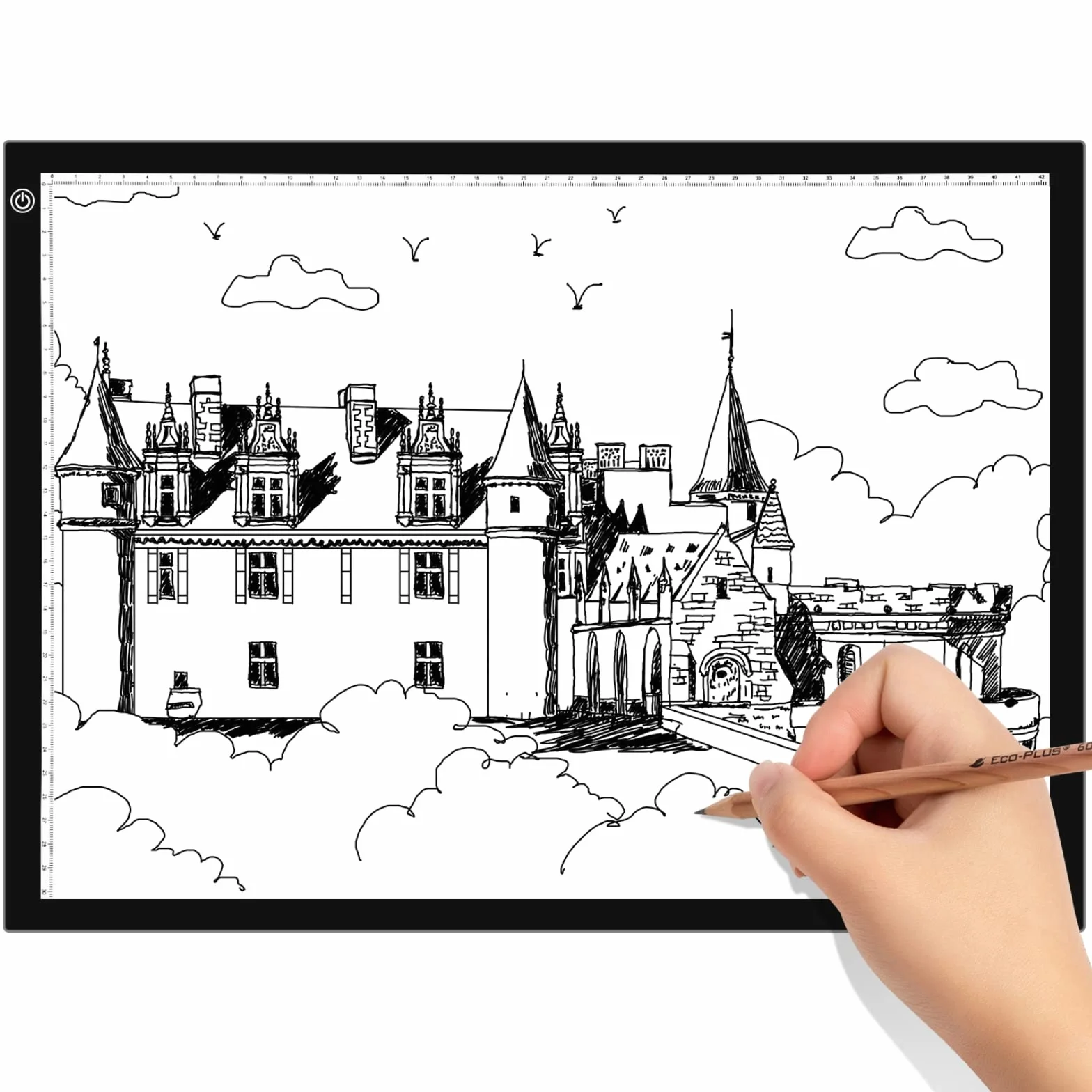 Himimi A3 LED Tavoletta Luminosa, A3 Tavolette da Disegno, Ultrasottile Lavagna Luminosa con Luminosità Regolabile Tracing Light Pad per Artist Animazione