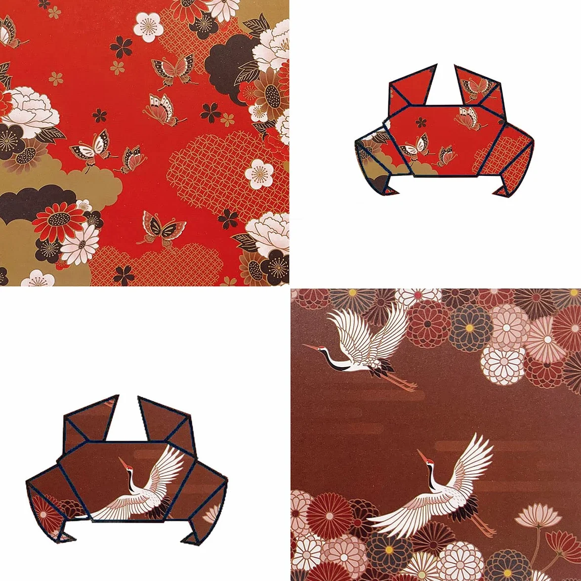 Carta per origami - 50 fogli di carta giapponese con motivi diversi 15 x 15 cm a doppia faccia per progetti artistici e artigianali fai da te