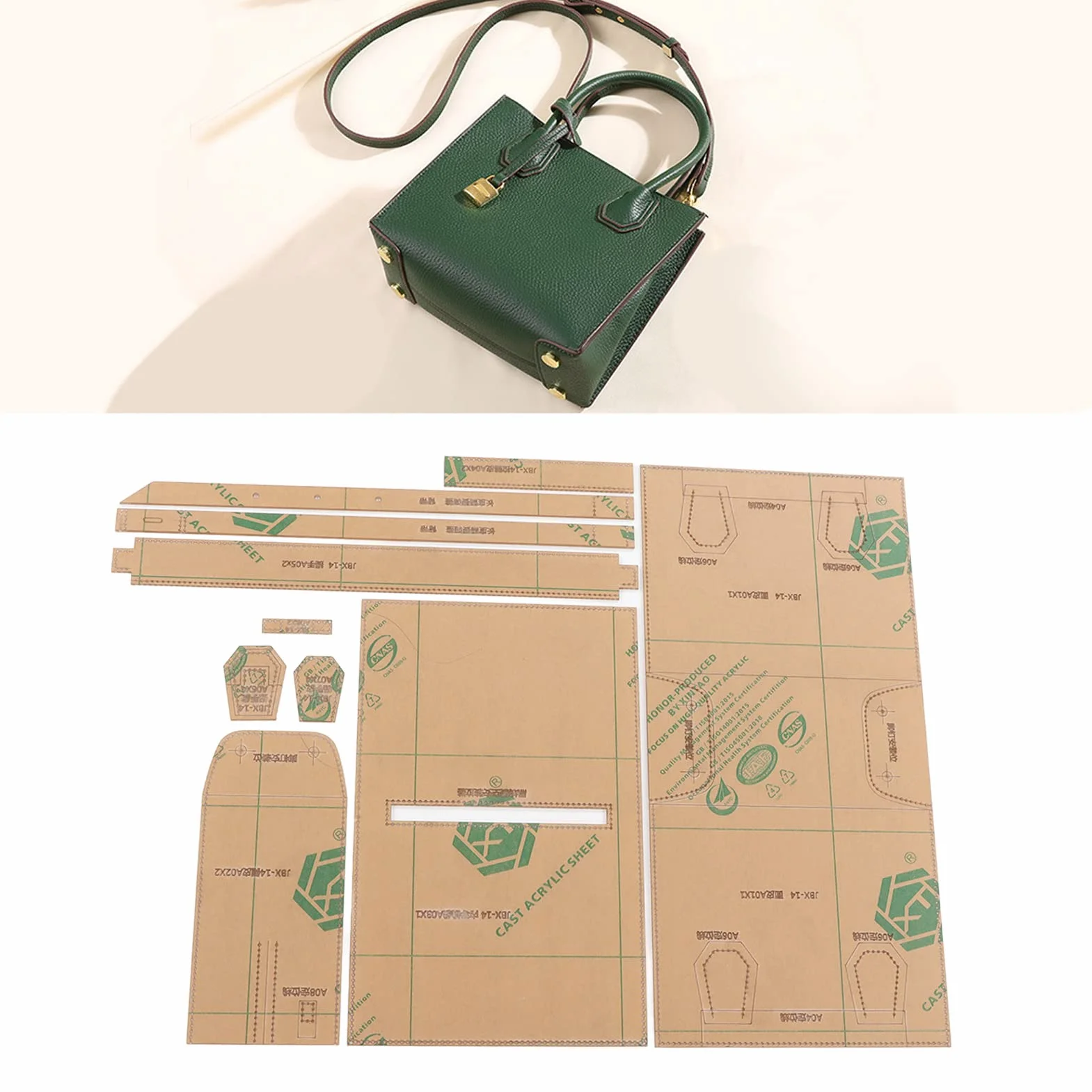 Modello in Pelle per Borsetta Stencil in Acrilico per Realizzare Borse a Tracolla Accessori per Cucito Fai da Te Handcraft Materials