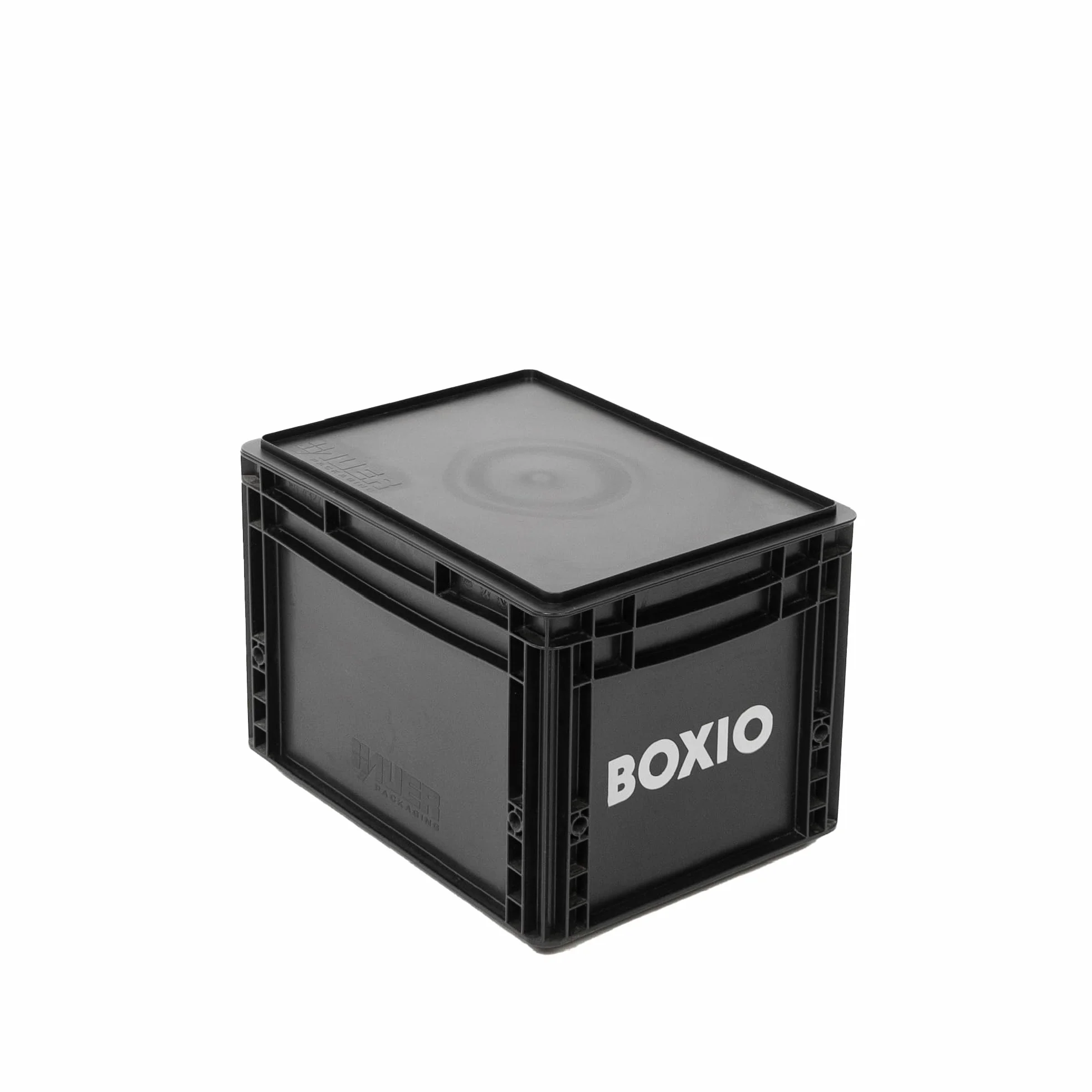BOXIO SOLO - Scatola portaoggetti con coperchio, Eurobox 40 x 30 x 28 cm, cassetta di plastica perfetta per campeggio, barca, cantina o giardino, impilabile con altre Eurobox