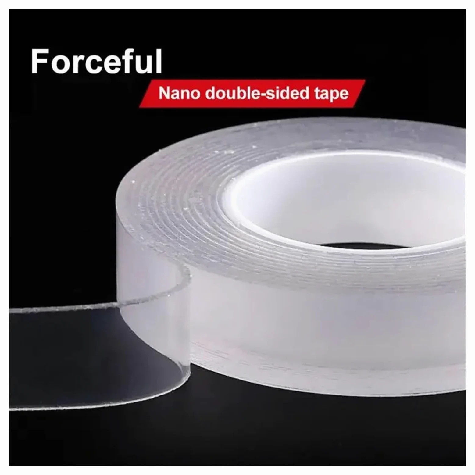 Nastro Biadesivo Super Resistente, Trasparente, Riutilizzabile, Impermeabile, Lavabile, for casa, Cucina, Bagno, Adesivo(5m,10mm)