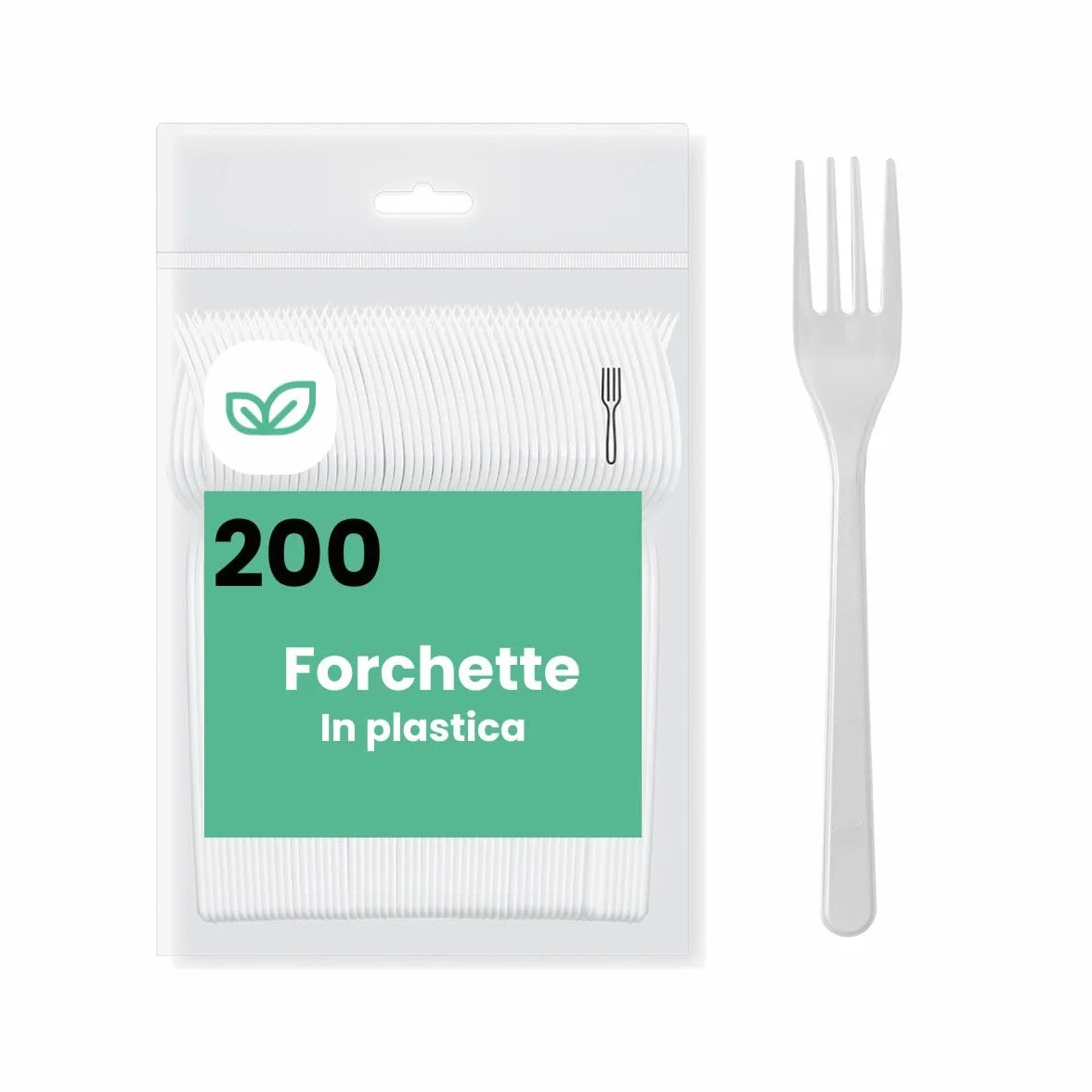 Forchette Bianche in Plastica Riutilizzabili 16,5 cm Lavabili in Lavastoviglie