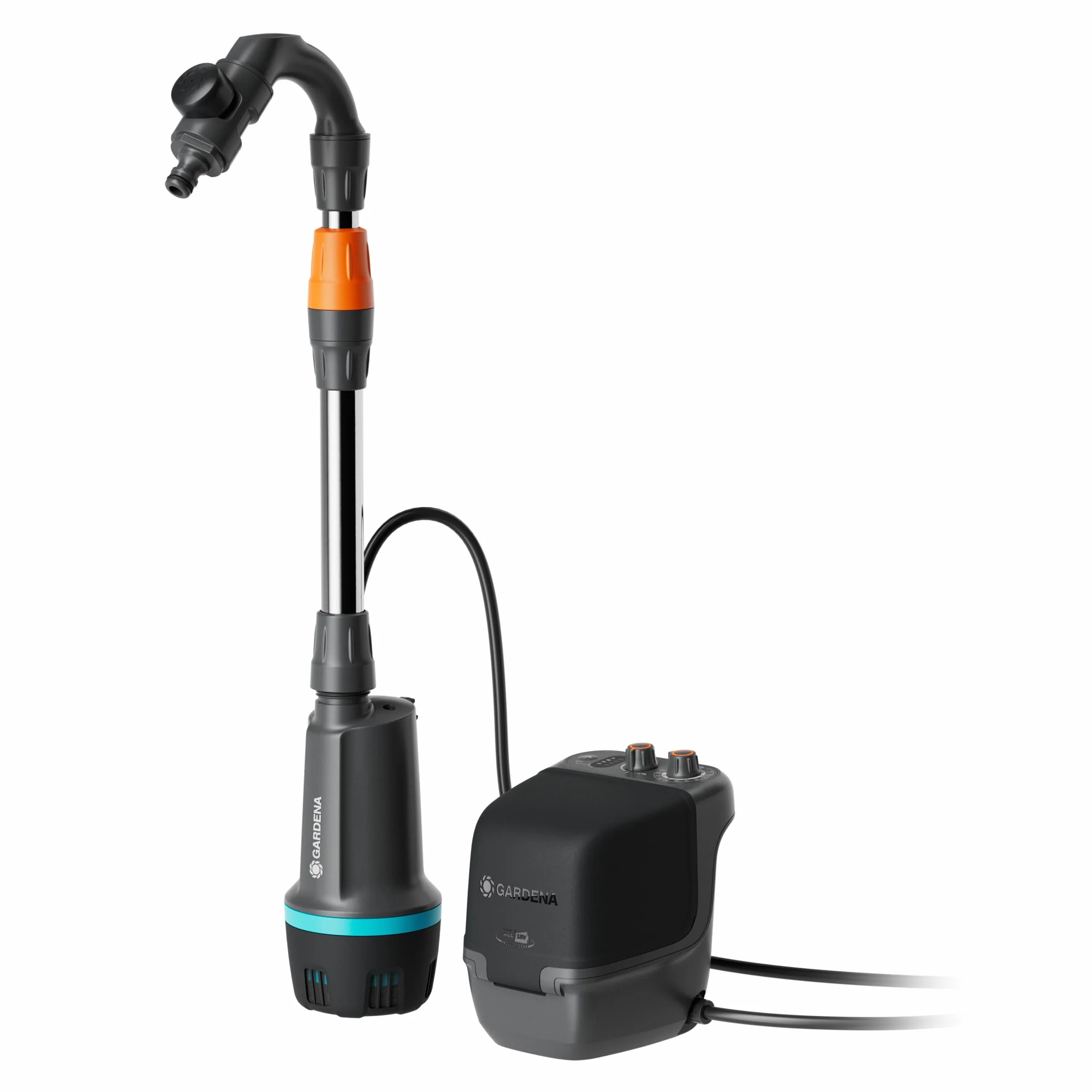 Gardena Pompa Per Cisterna A Batteria 2400 Comfort Automatic 18V P4A Solo: Pompa per acqua automatica, Programmazione dell'irrigazione, Funzione timer, Pressione costante, Senza fili (14605-55)