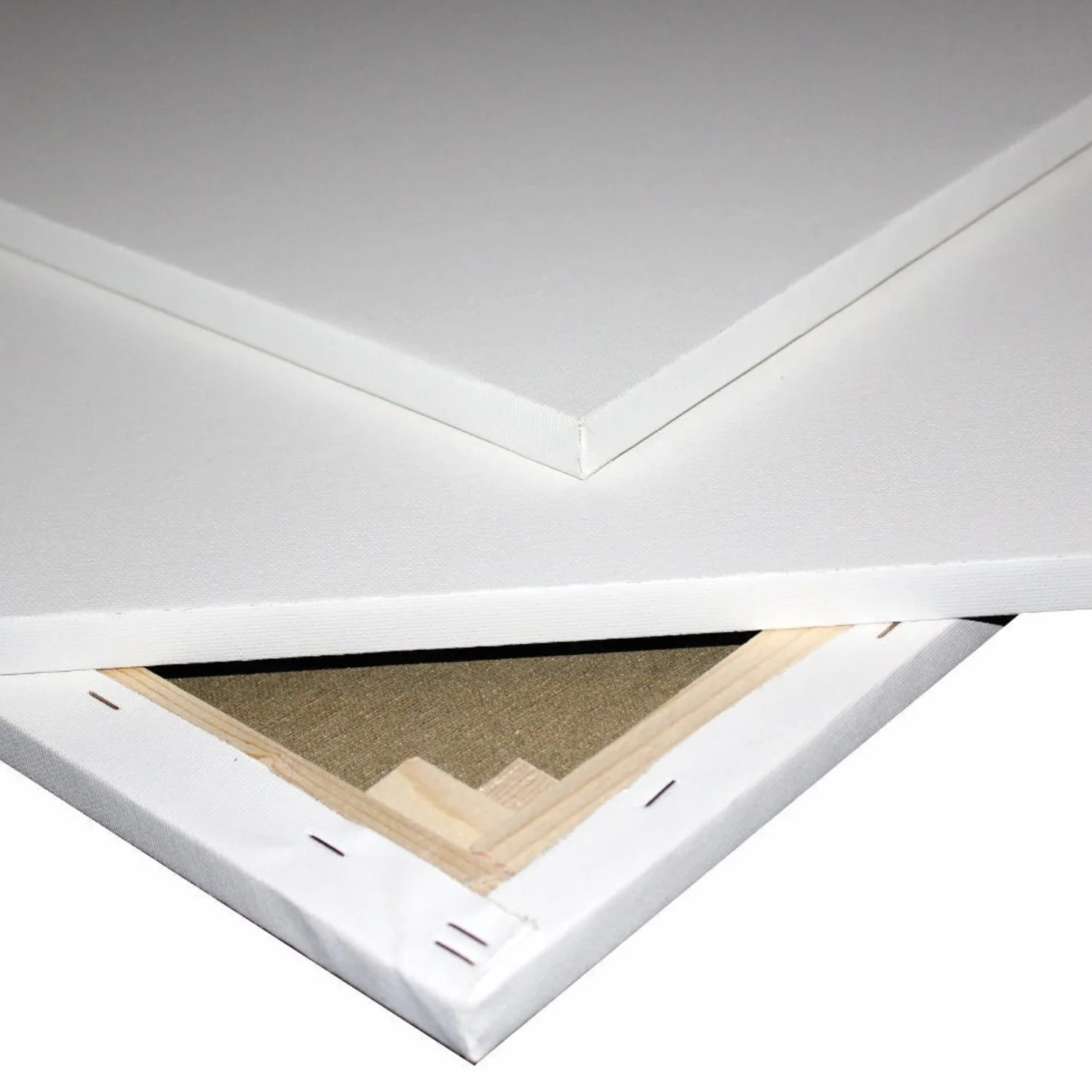 Niik Tele Tela Pittorica in Cotone Trama Media 50 x 70 x 1,7 cm con Graffe Posteriori da Dipingere per Pittori Pittura Telaio Telato alla Francese, Bianco