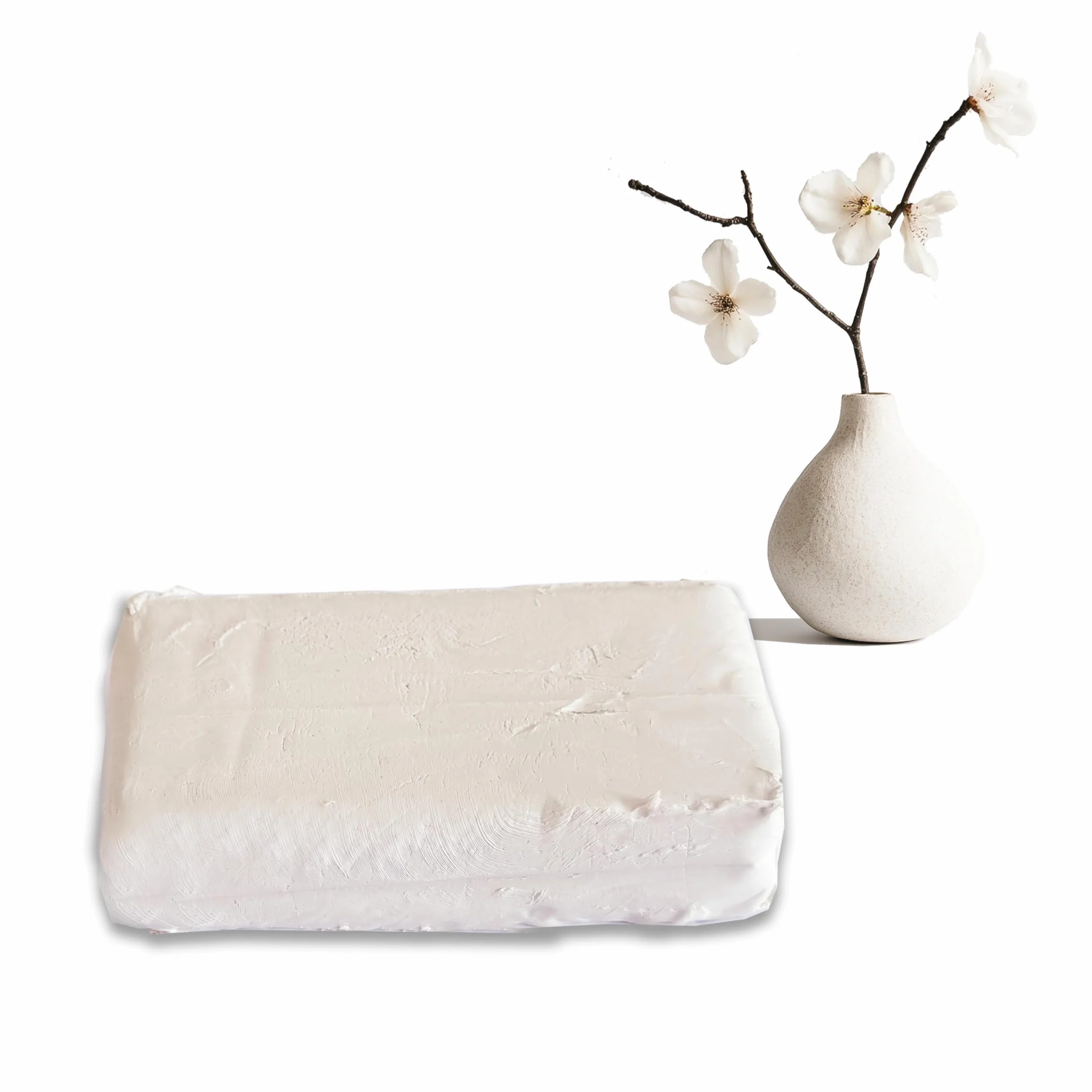 Argilla per asciugatura all'aria bianca, 500 g, pasta per modellare senza forno, ideale per artigianato e scultura, facile per principianti, finitura fine e verniciabile, basso restringimento e senza