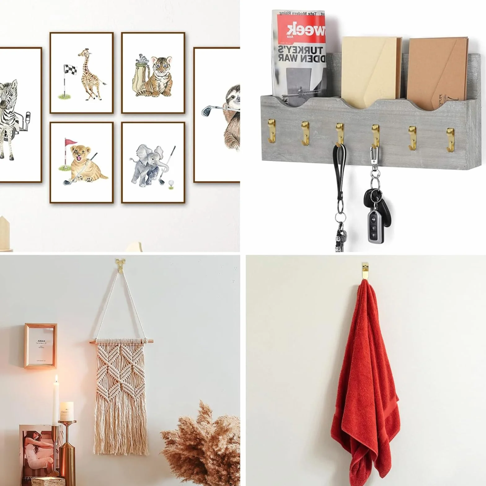 Set di Ganci per Quadri Muro, 130 Pezzi Chiodi Ganci per Quadri Muro, Chiodini per Quadri Muro, per Appendere Foto, Dipinti, Cappelli, Specchi e Altri Oggetti, Ganci Appendi Cartongesso Quadri Ganci