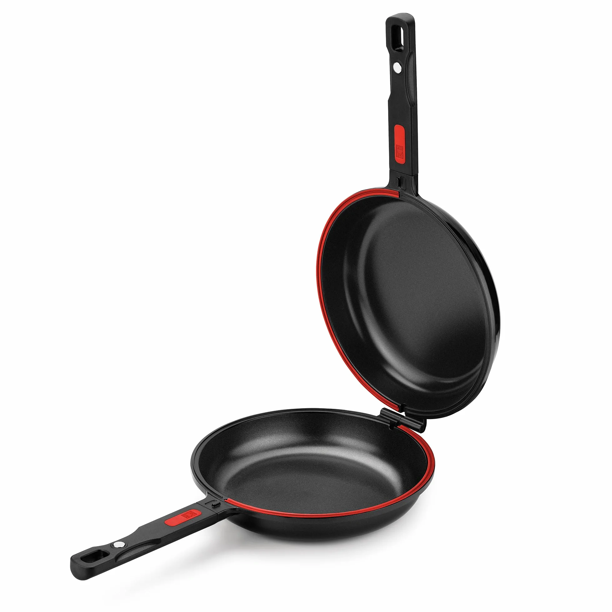 BRA Dupla Premiere | Padella doppia per frittata in alluminio fuso, 24 cm, antiaderente a triplo strato senza PFOA, compatibile con tutti i piani cottura