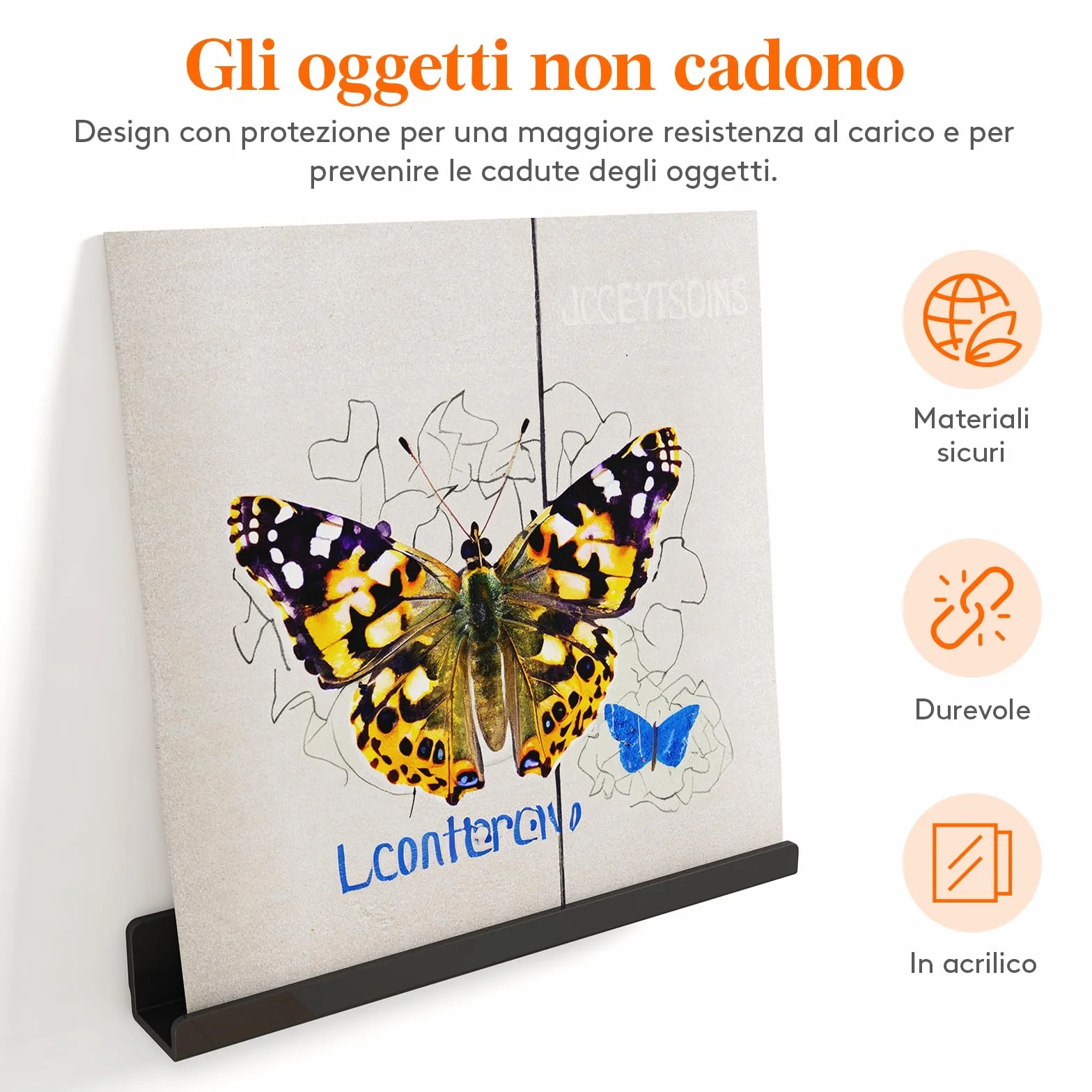 Lifewit Mensole Espositive per Dischi in Vinile 30,5 cm, Confezione da 6 in Acrilico Nero, Scaffale da Parete per Esposizione Libro/Make-up per Organizzazione Camera da Letto, Soggiorno, Bagno