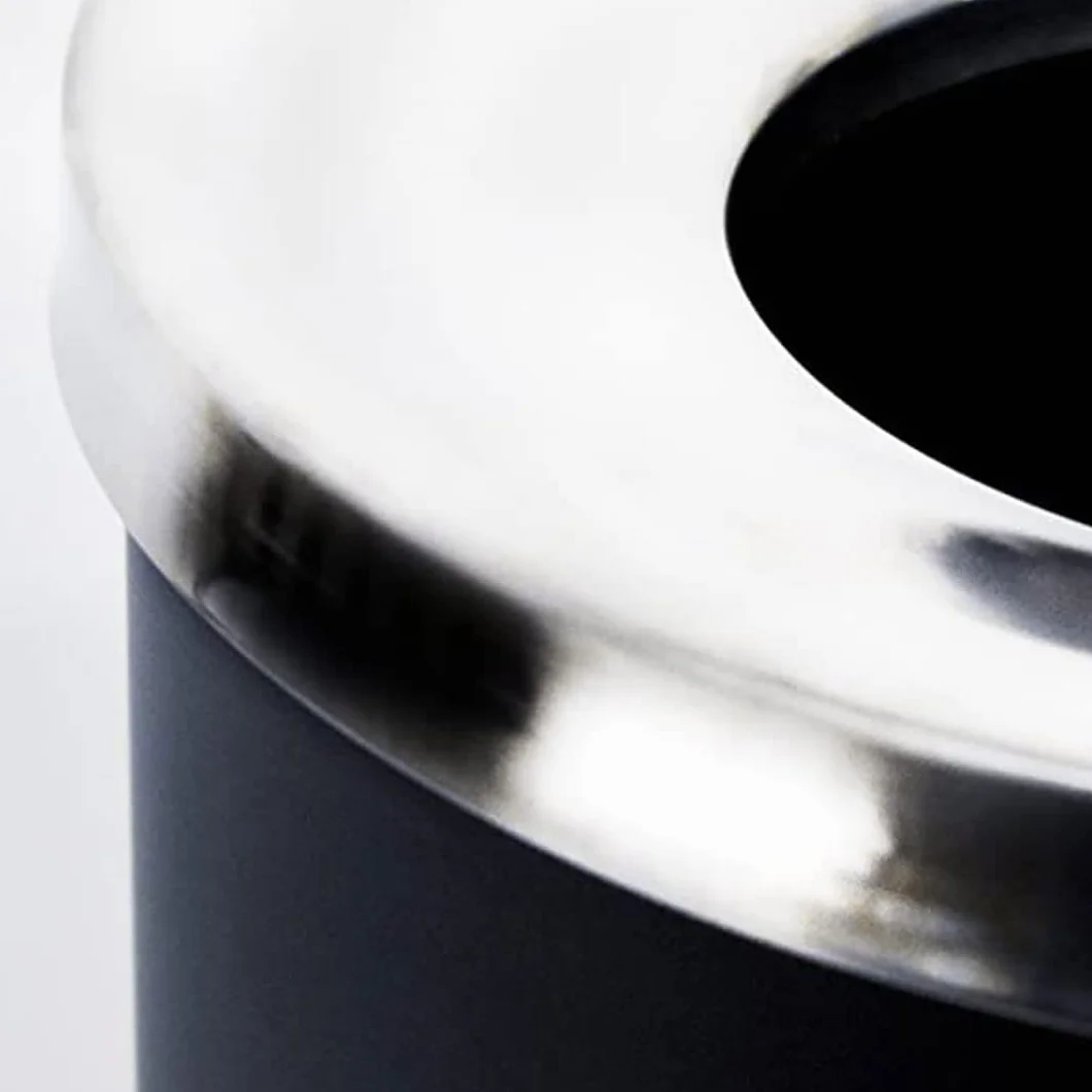 Danieli Ho.Re.Ca. Cestino Gettacarte CES021 | Cestino Ufficio Verniciato a Polveri | Cestino Spazzatura con Anello in Acciaio | Centimetri Ø 25 x 61 | Litri 18 | Nero
