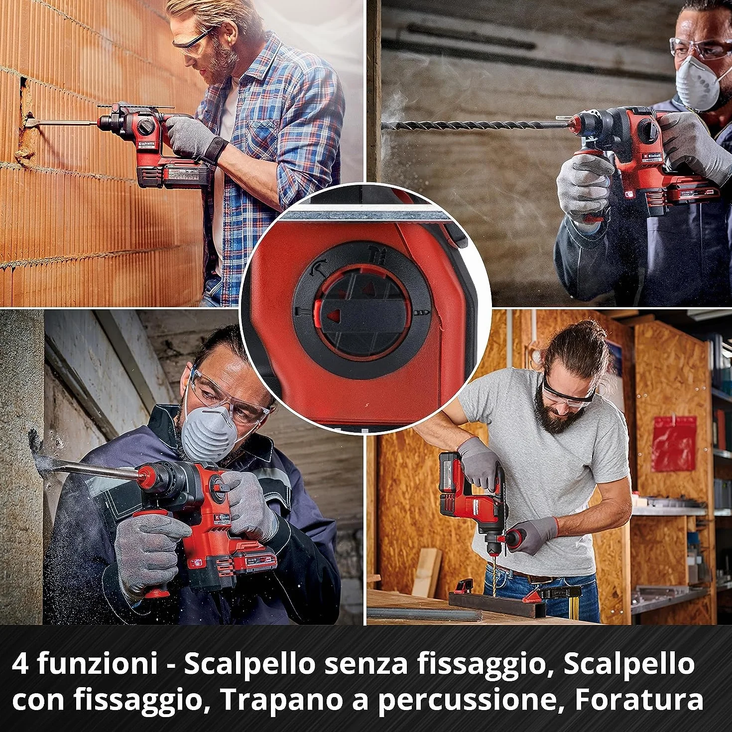 Einhell Tassellatore A Batteria HEROCCO 18/20 Power X-Change (18 V, 2,2 J, Motore Senza Spazzole, SDS-Plus, Sistema Elettronico Di Gestione Del Numero Di Giri, Senza Batteria E Caricabatteria)
