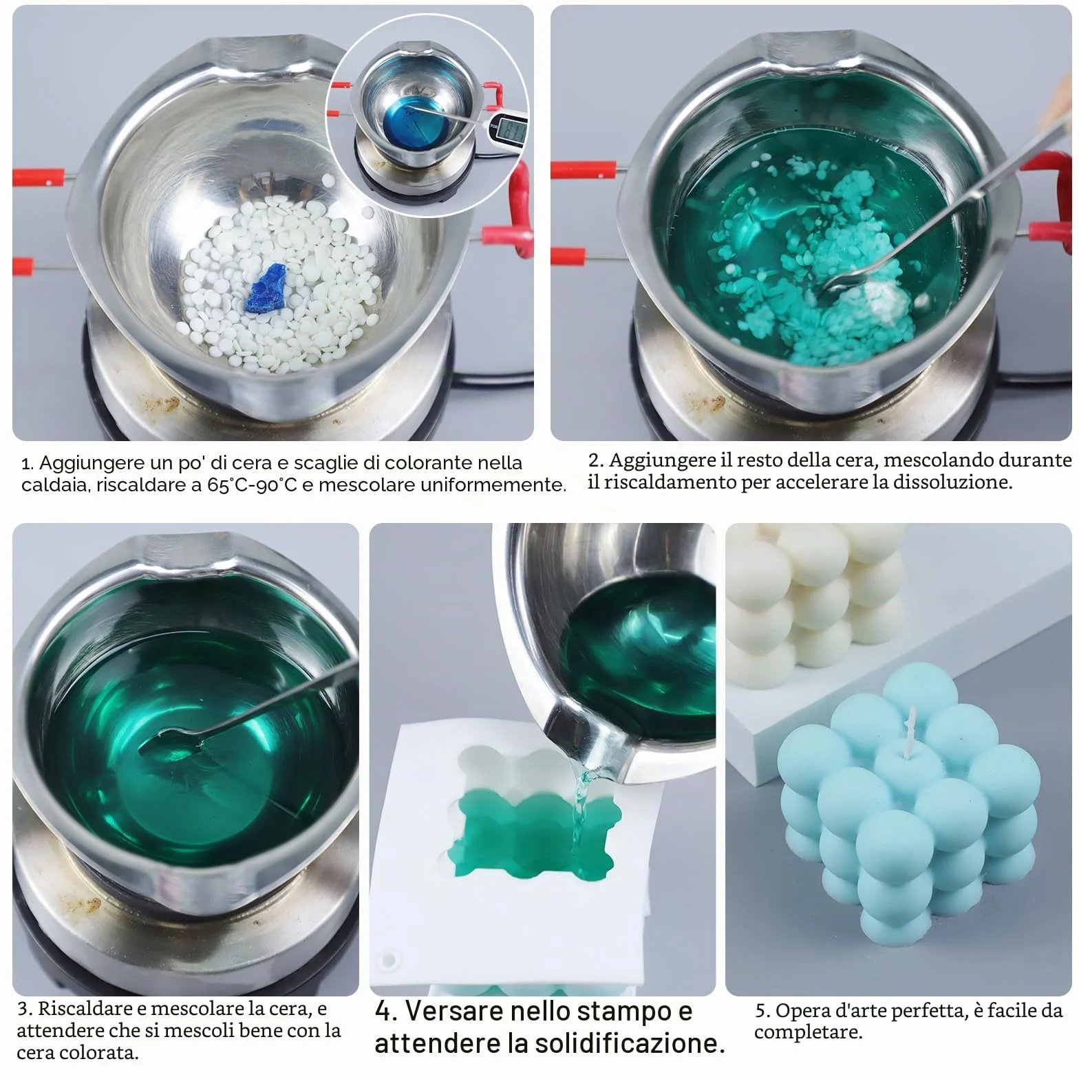 Coloranti Per Candele - 20 Colori Per Cera, Ideali Per Fai Da Te. Adatti Per Cera Di Soia, D'Api, Paraffina, Gel E Di Palma