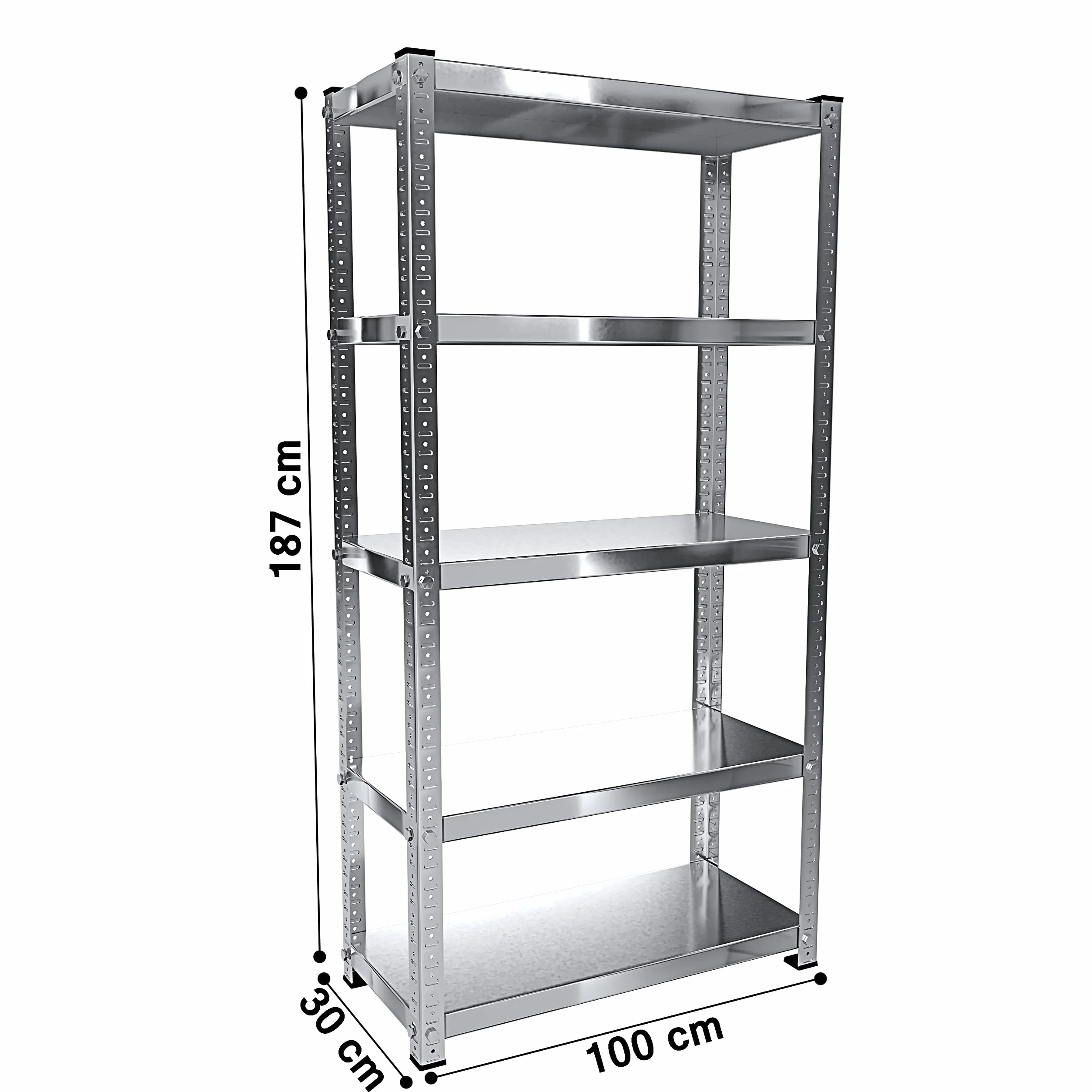 Arreditaly 2 Scaffali In Metallo Scaffale Alta Portata Con 5 Ripiani Regolabili Ideale Per Garage Officina Cantina Capannone Magazzino Design Modulare 187 x 100 x 30 cm (2)