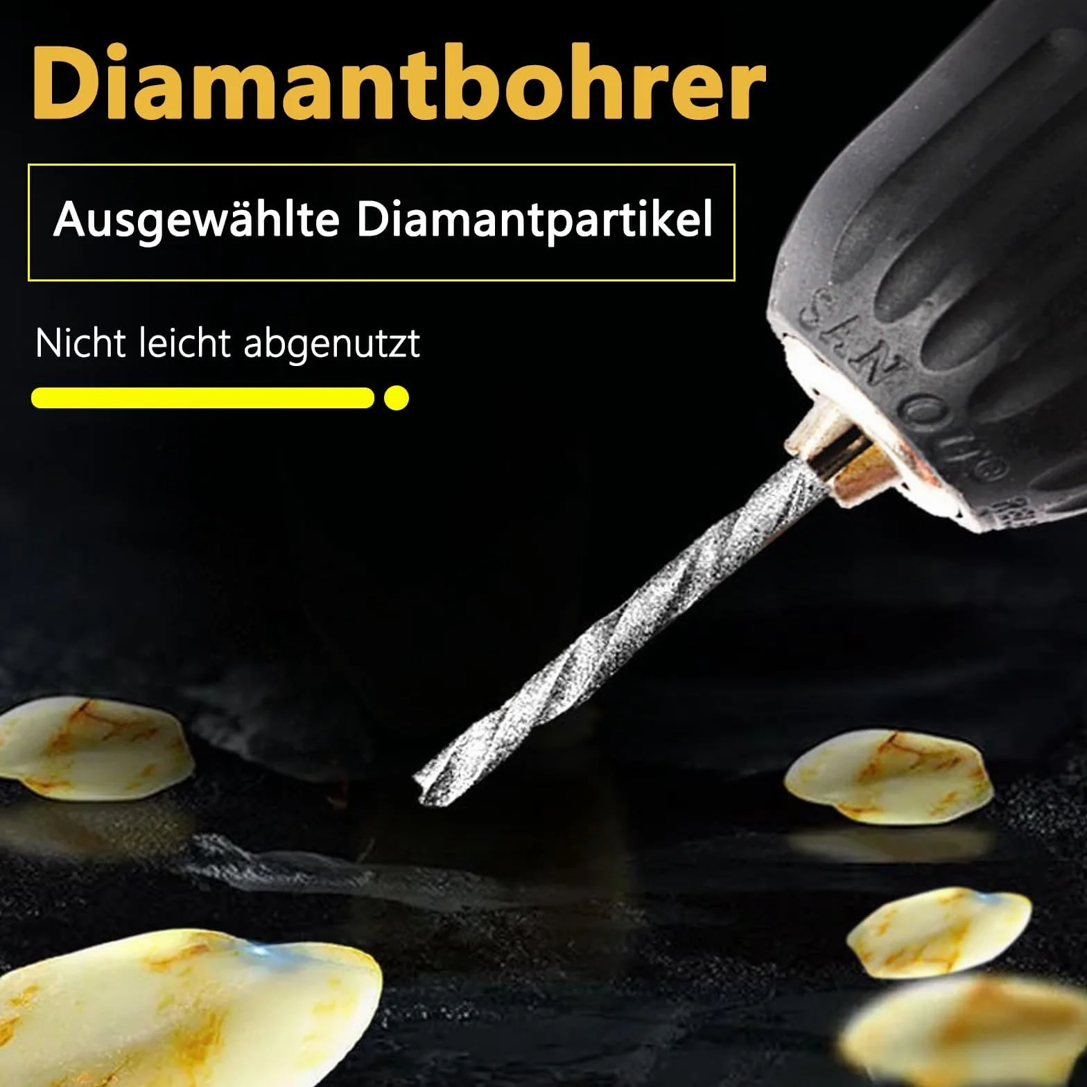 8 pezzi di punte diamantate, set di punte diamantate da 0,8 mm a 3,0 mm per vetro, metallo, conchiglie, giada, perle ecc