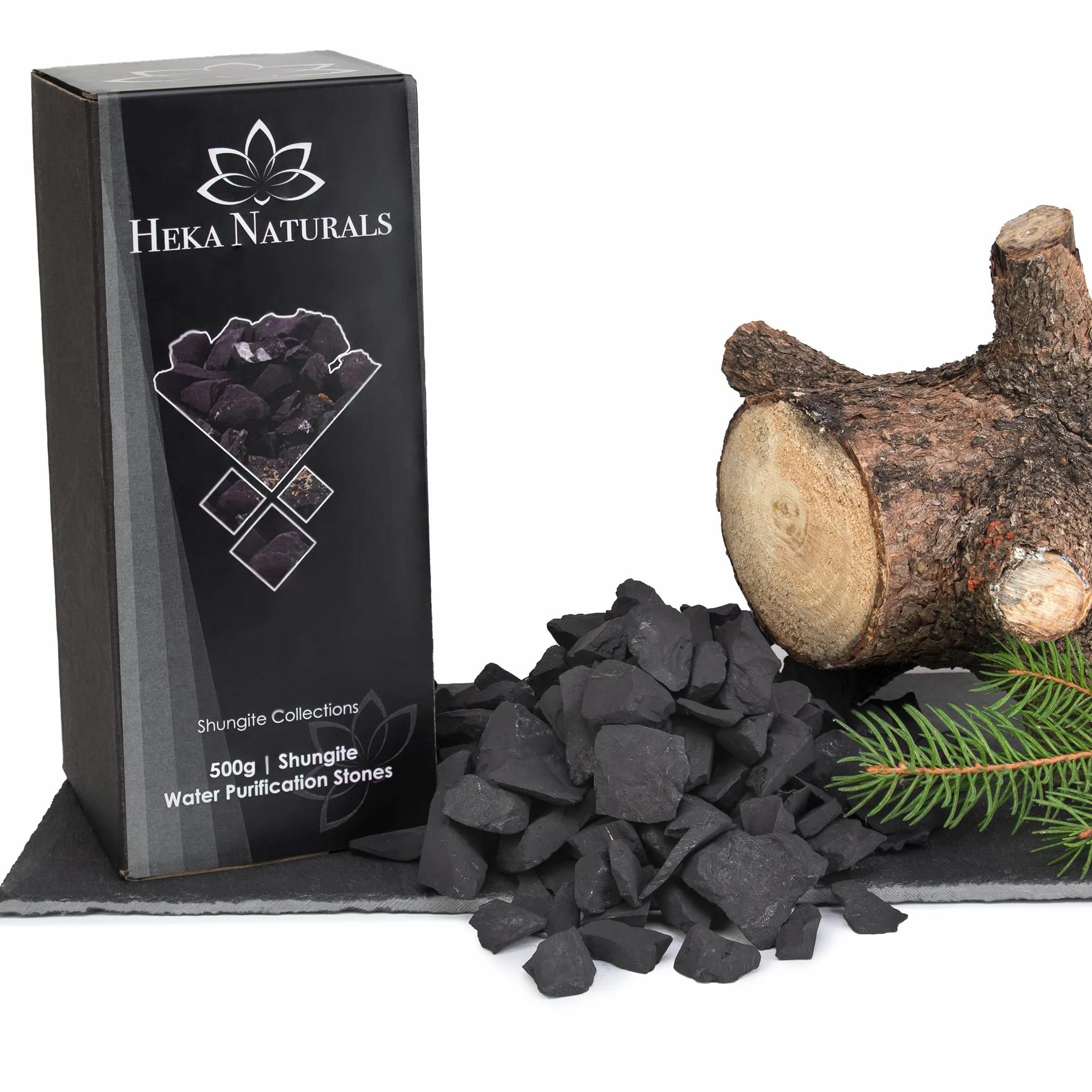Heka Naturals Shungite Frammenti 500g Purificazione Acqua Cristalli