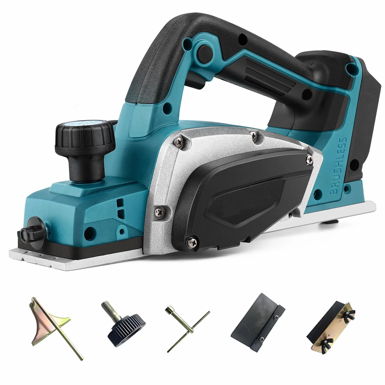 Pialla Elettrica per Legno Pialla Senza Fili compatibile con Makita 18V batteria, Piallatrice Elettrica Portatile da 15000RPM, Profondità Regolabile da 0 a 2 mm per falegnameria, mobili fai-da-te
