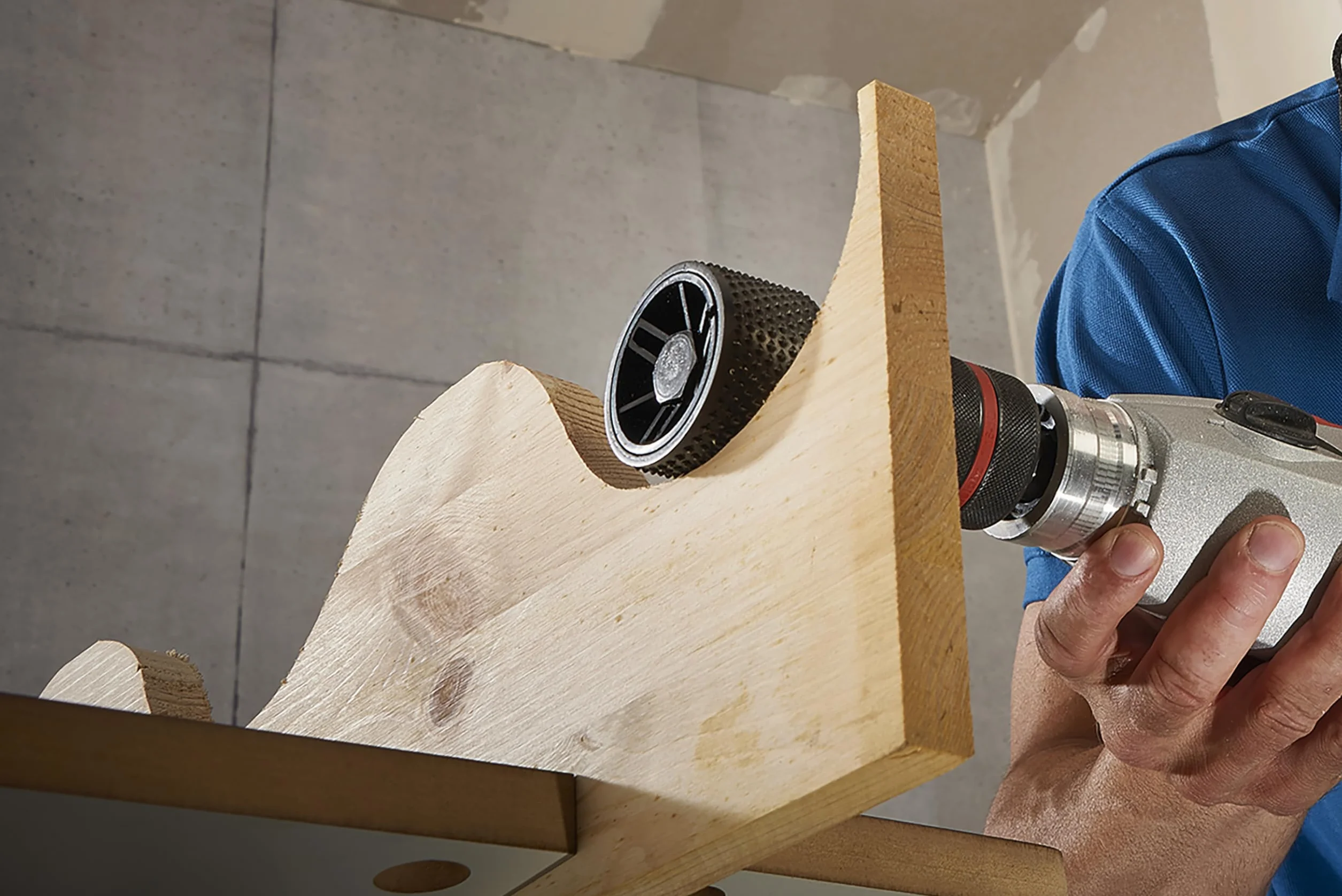 wolfcraft Raspa a rotore Raspa a rotore per trapani - 2520000 - Per l'asportazione efficace di materiale di grandi dimensioni con materiali da costruzione morbidi - Made in Germany