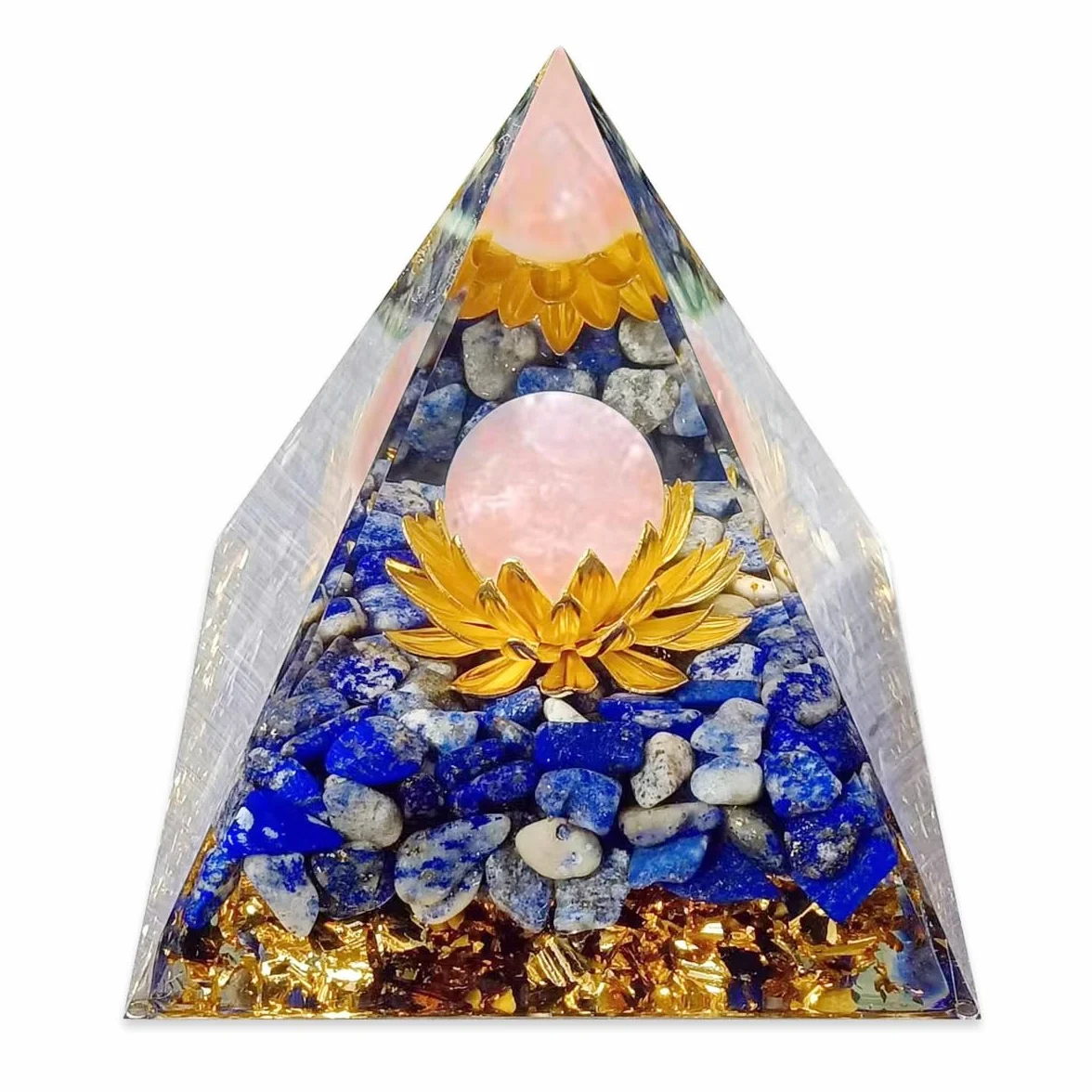 Piramide di Orgonite Ametista Cristallo per Meditazione Guarigione Chakra Yoga