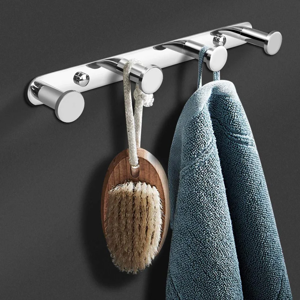 Gancio Asciugamani Muro Adesivo in Acciaio Inossidabile Cromato Porta Cucina Ganci Bagno