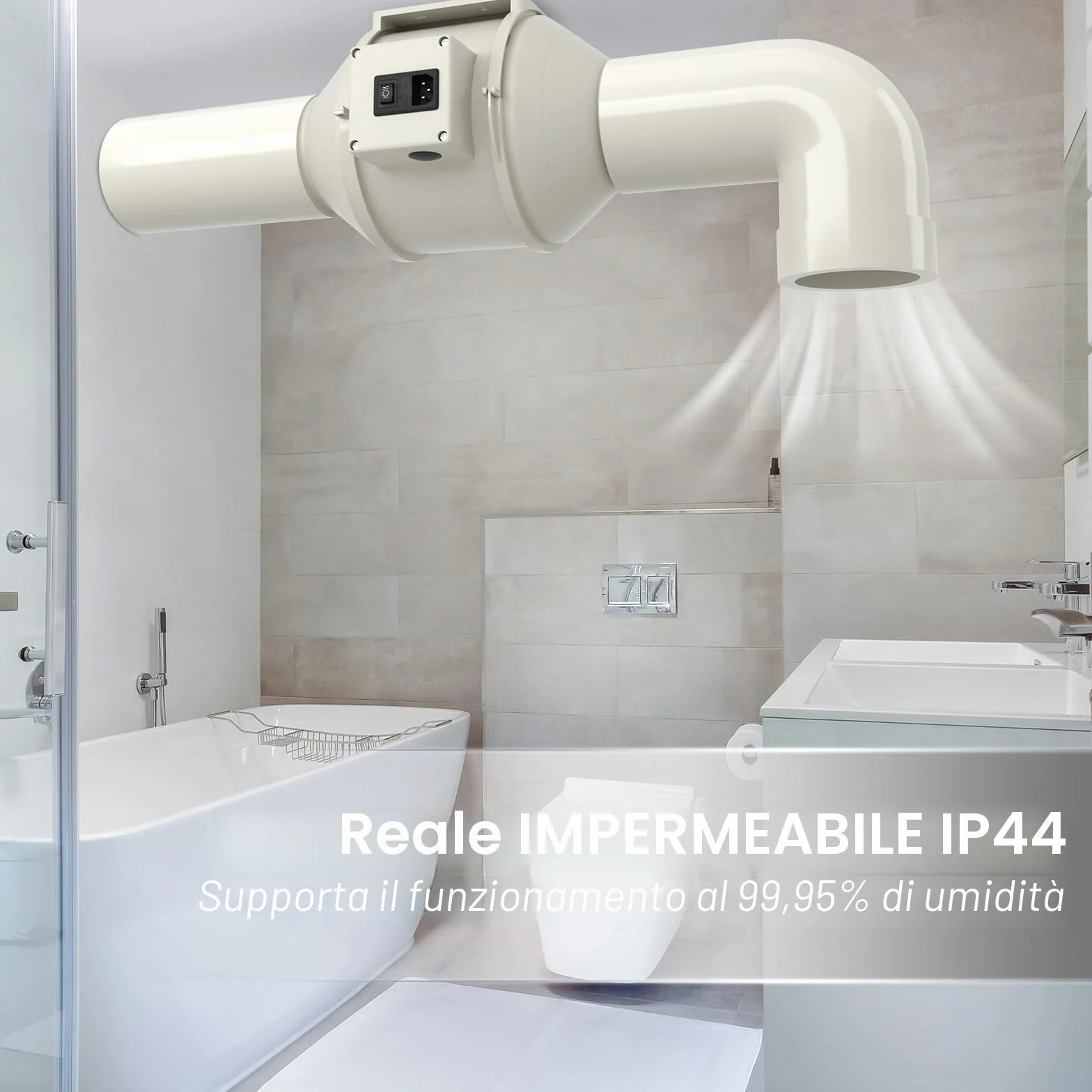 FanGoFast Aspiratore da Bagno 100mm, Estrattore Aria con Funzione Booster