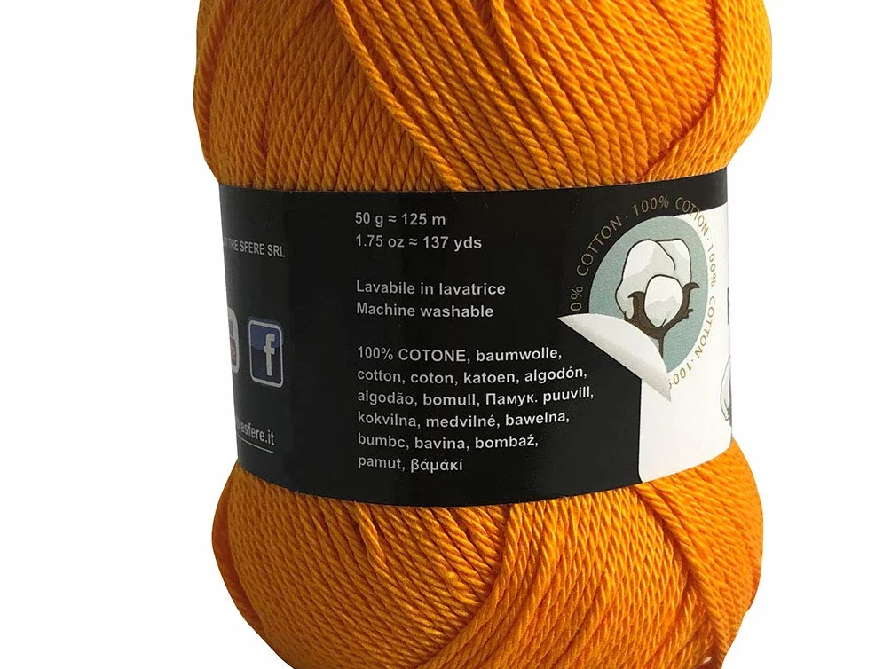 Fiocco Gomitoli di Cotone 100% Naturale per Uncinetto, 50g 125m, per Amigurumi e Maglieria a Uncinetto (1, Panna - 7011)