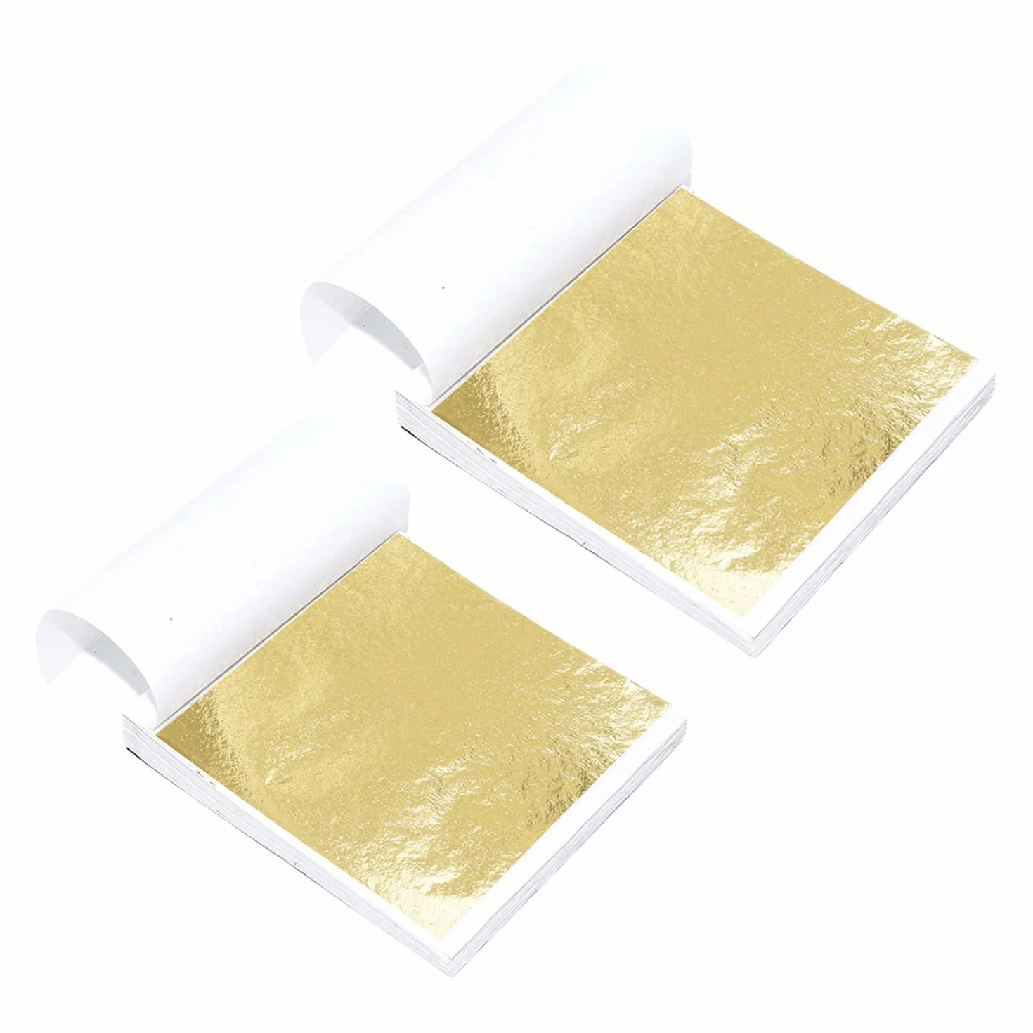 ACONDE Foglia d'oro Imitazione, Foglia d'oro per Nail Art, Pittura, Decorazione Artigianale e Fai da Te, 100 Pezzi, Dorata, 8cm