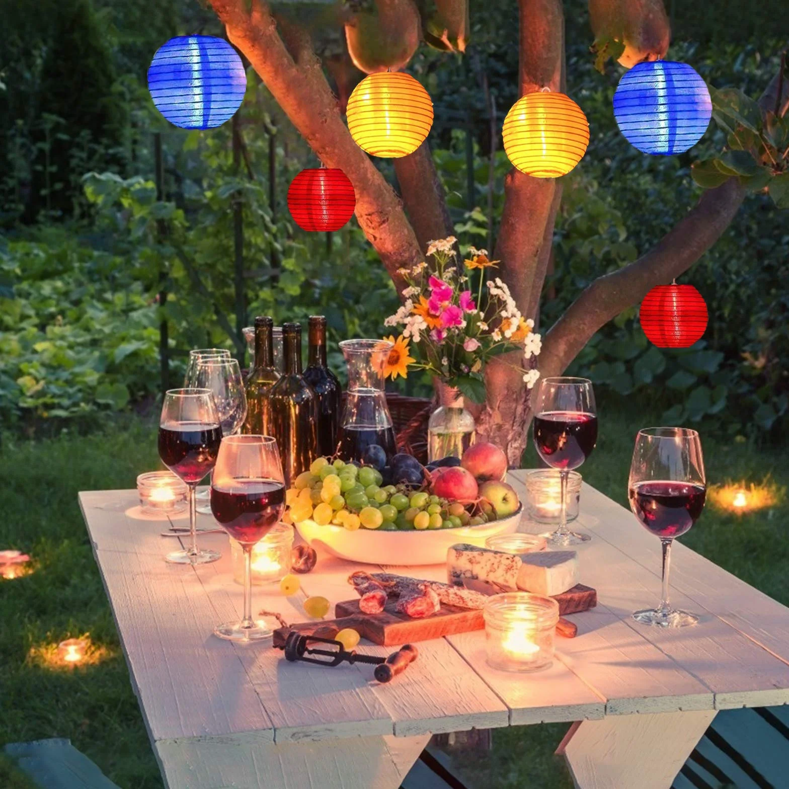 MEZOOM Lanterne di Carta Rotonde Cinesi Colori Assortiti per Festa Giardino
