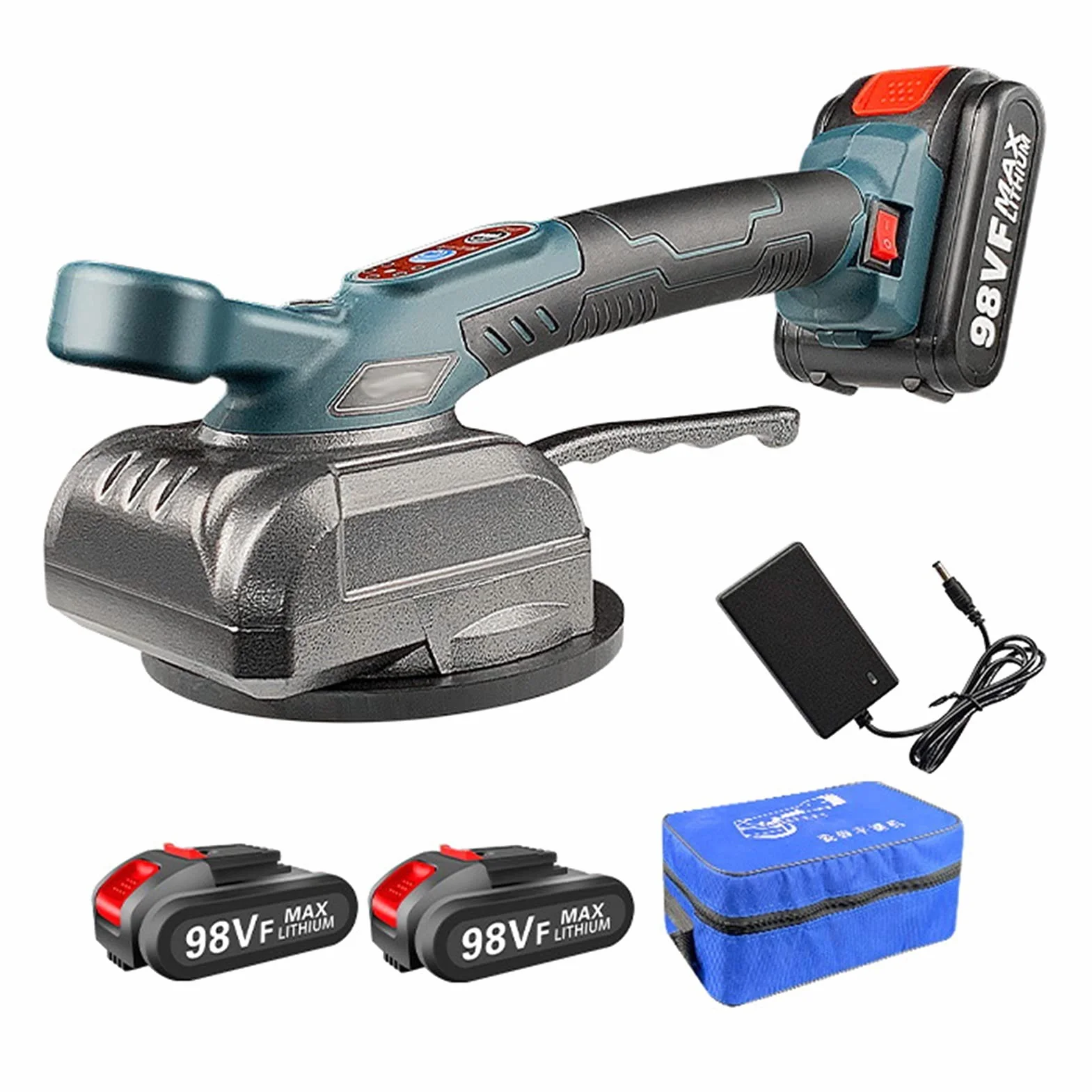 Piastrellista, vibratore Elettrico per Piastrelle, Strumento di livellamento Automatico, Piastrelle per Pavimenti e Rivestimenti Assorbimento Massimo 100 kg (Dimensioni: 2 batterie) (2 batte
