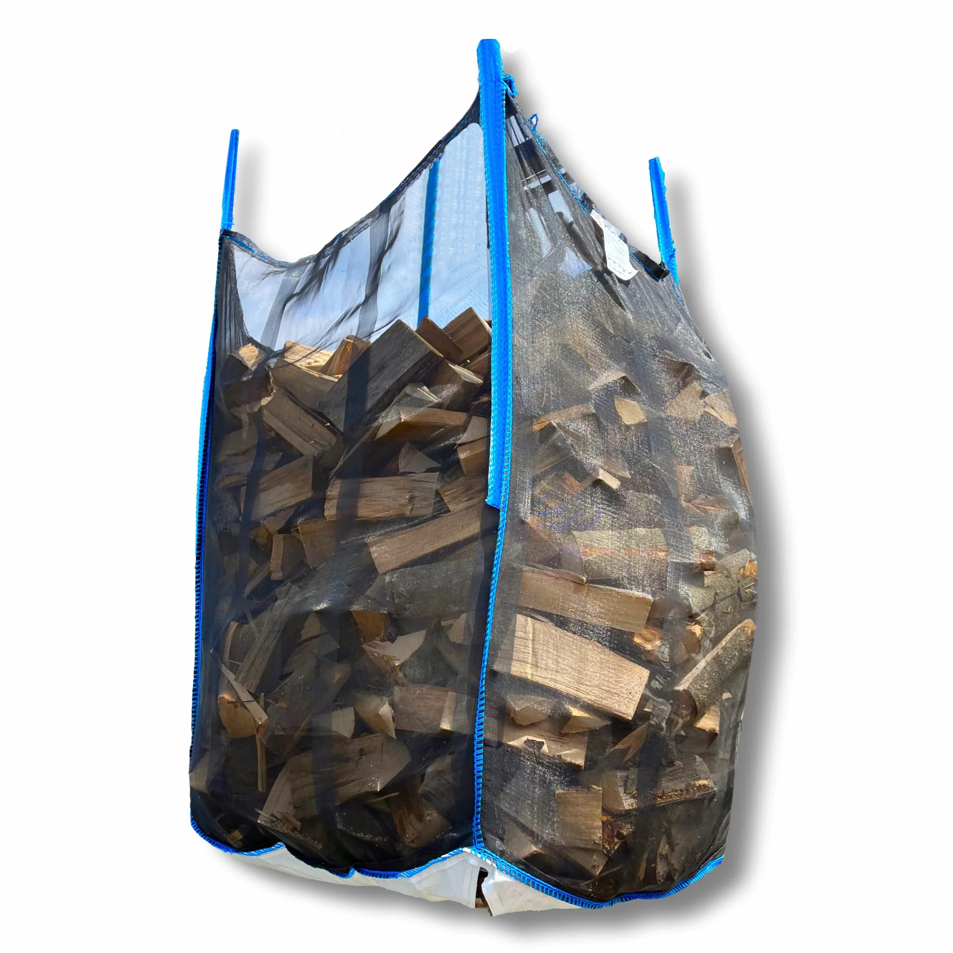 DM, Pellicola in Legno Big Bag 100 x 100 x 160 cm, 1 Pezzo, SWL 1.000 kg, Robusto Bag Con Rete e Fondo Stellato, Pack per Legna da Ardere, Stabile e Riutilizzabile
