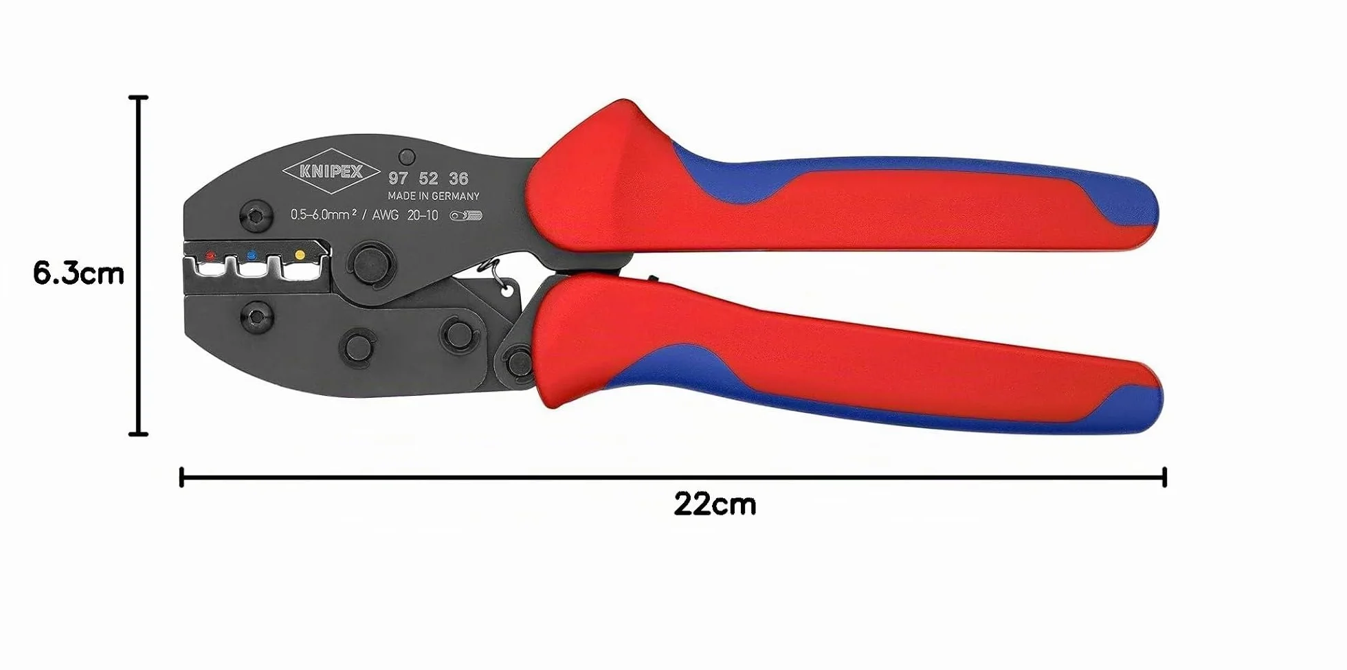 KNIPEX PreciForce Pinza per capicorda con impugnature multicomponente 220 mm, 97 52 36