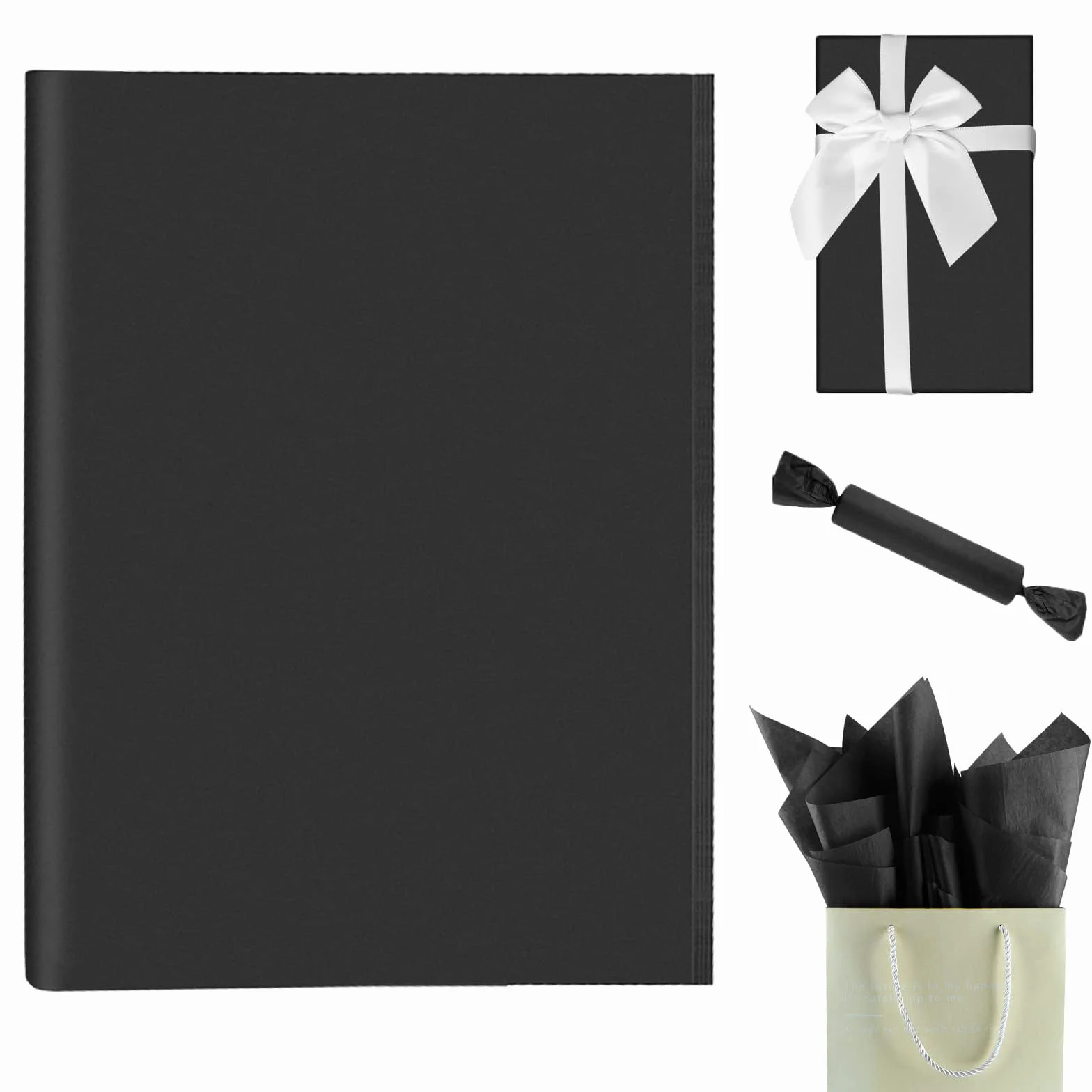 Carta velina nera 100 fogli 70 x 50 cm per confezioni regalo