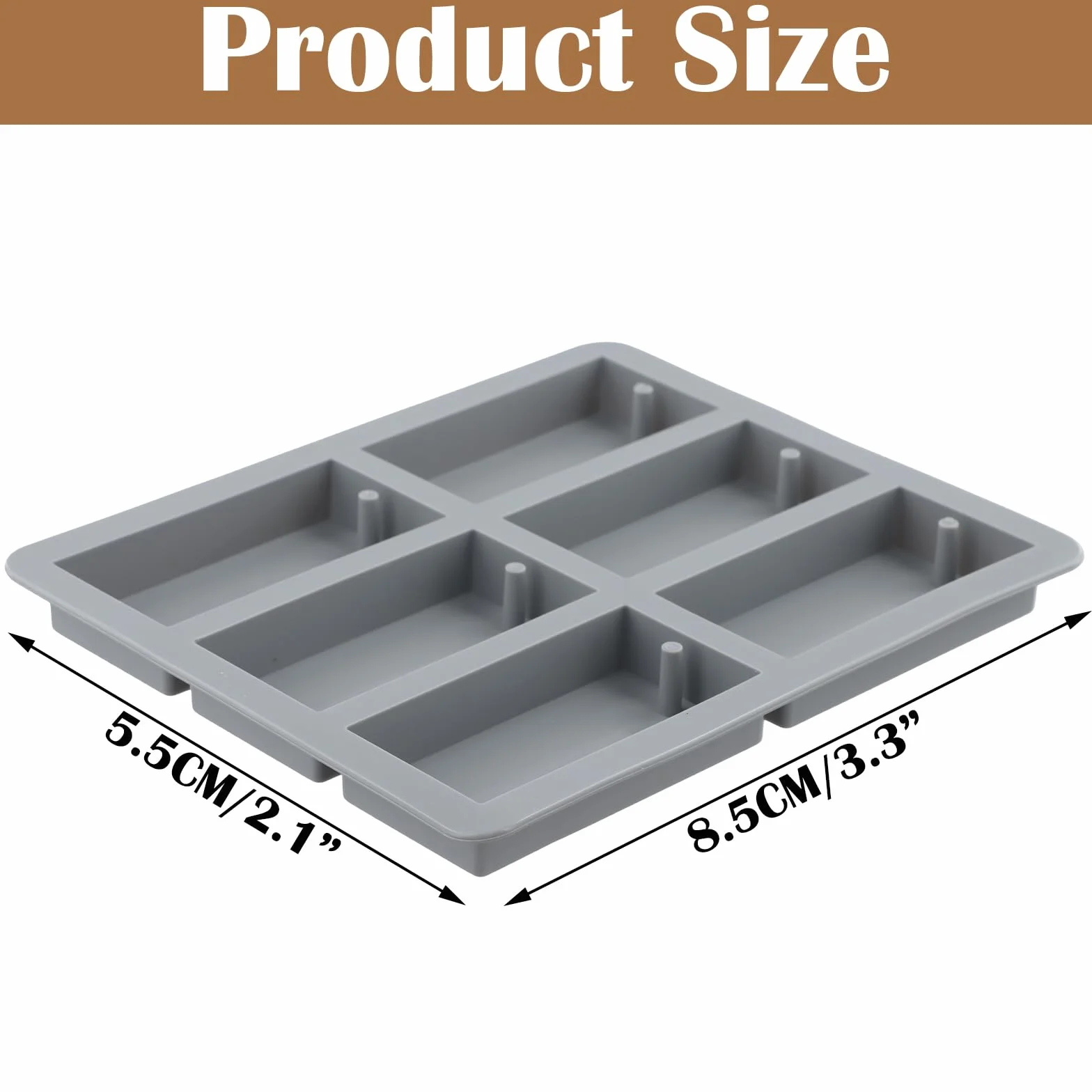 Stampi per Sapone, Stampo Silicone Rettangolare, 2 Pezzi Stampo per Sapone 6 Cavità Rettangolari, Riutilizzabile, Per Saponi, Cupcake, Cioccolatini, Biscotti, Cubetti di Ghiaccio
