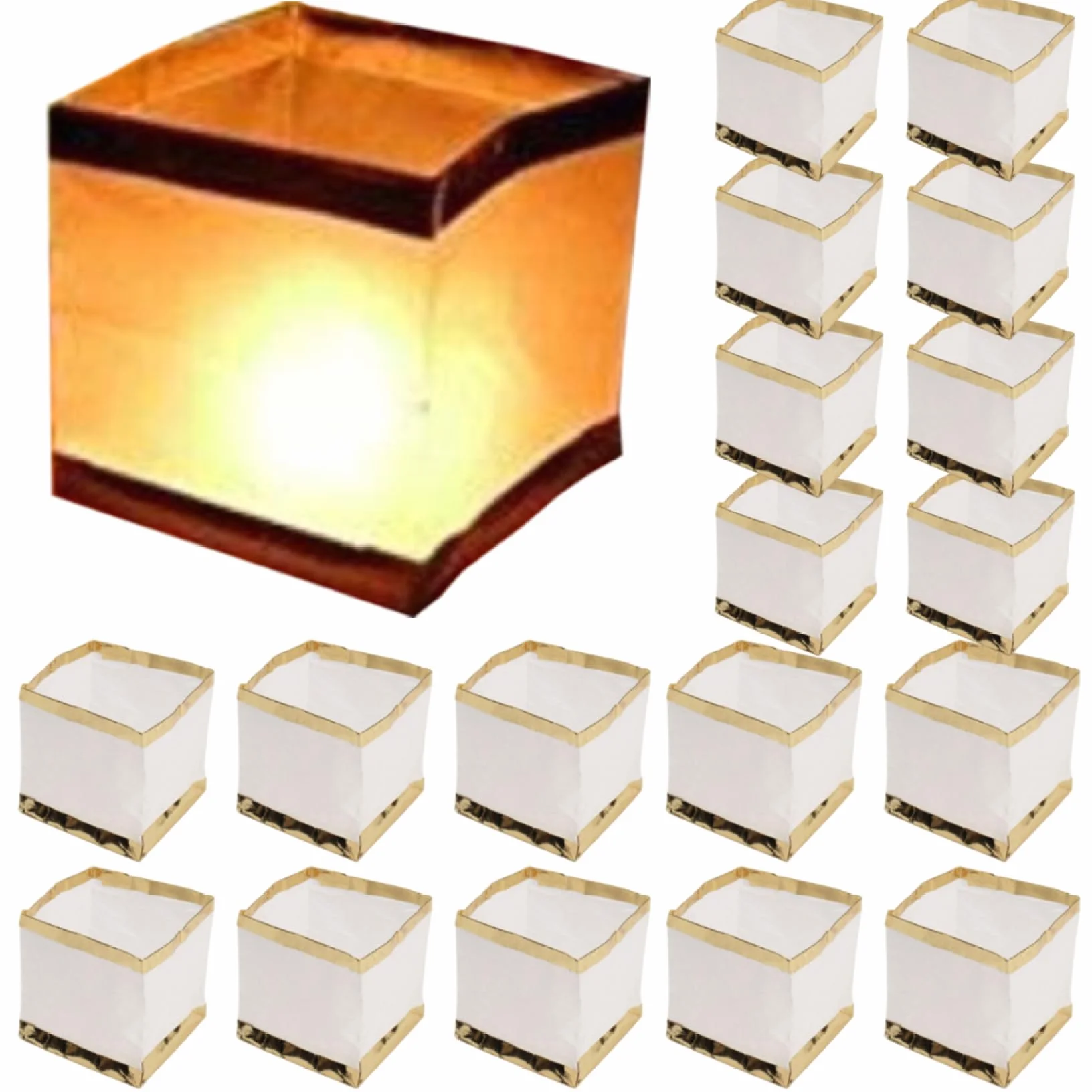 Lanterne Cinesi Luci Galleggianti per Piscina 20pcs Biodegradabili Bianche 6/4 Pollici