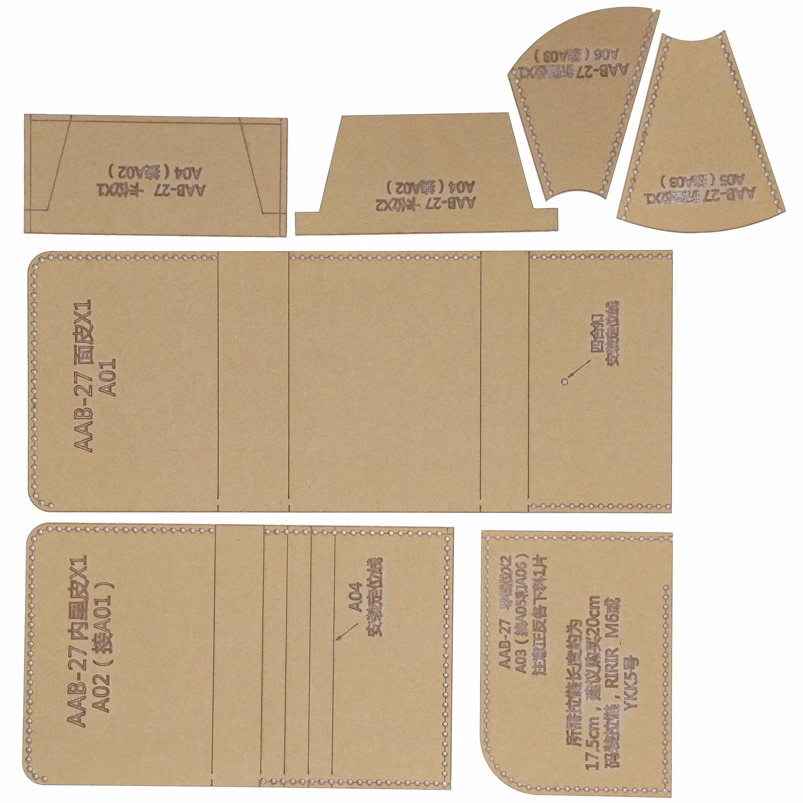 Modello Acrilico per Portafoglio Corto, Strumenti per Stampi Trasparenti con Carta Kraft