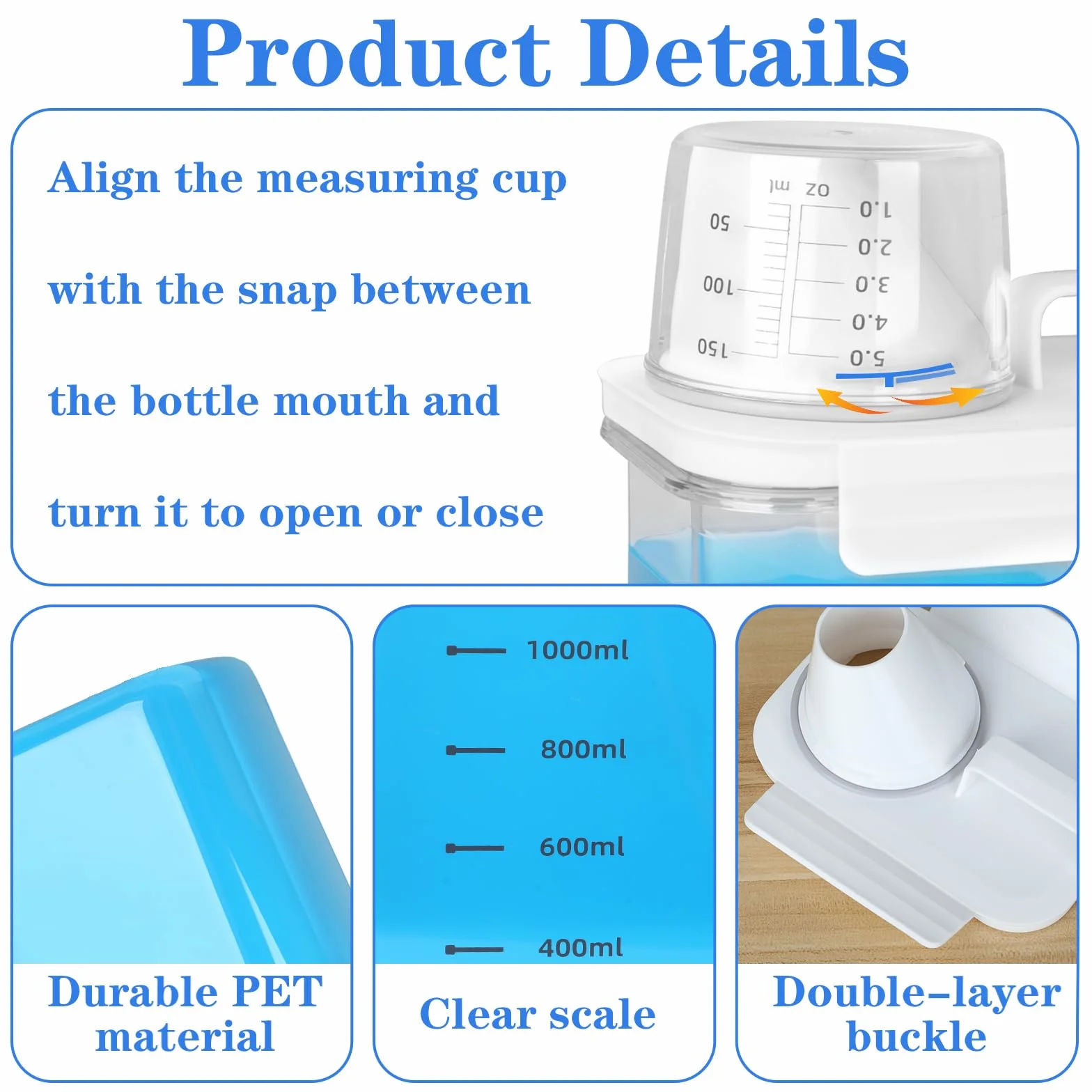 2 Pezzi 1800ML Dispenser Detersivo Lavatrice Ermetico Contenitori Detersivi Lavanderia
