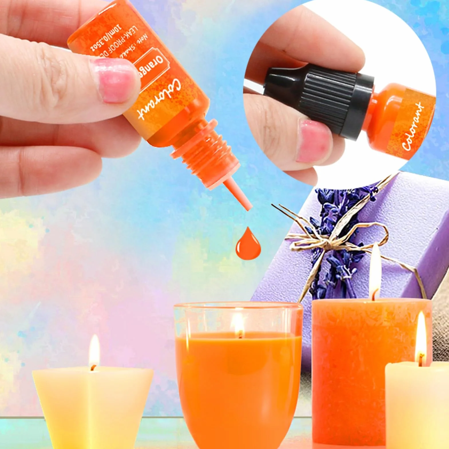 Tintura per candele, 16 colori, per cera di soia, a base di olio, altamente concentrato, per la realizzazione di candele, tintura liquida per candele da sciogliere, colori per candele per realizzare