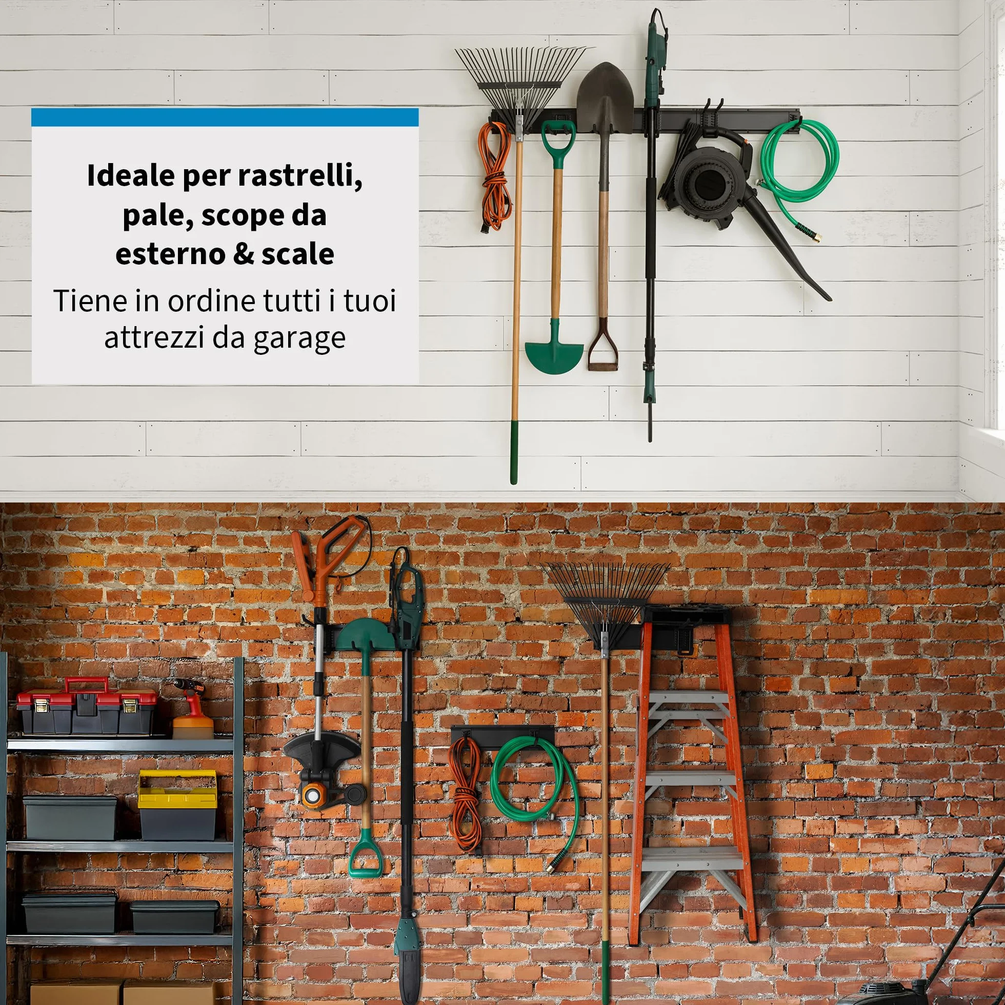 Precision Defined Pannello Porta Attrezzi da Parete (122 cm), robusto Decespugliatore da Muro e Pannelli Appendi Forato Portautensili, sistema Parete per Attrezzi da Lavoro da Giardino