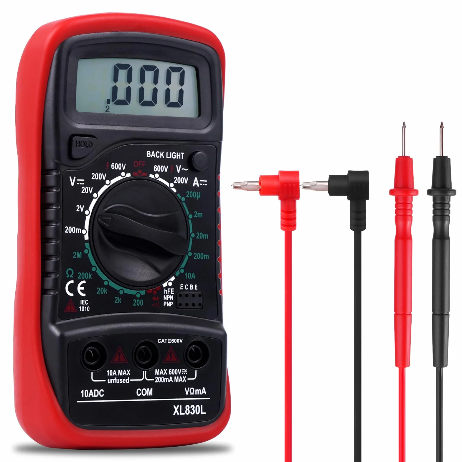 Multimetro Digitale Tester Portatile, Aeyytoe Rilevatore di tensione di corrente AC professionale, Multi Tester Amperometro Voltmetro Ohm Tester di Tensione, 3 in 1 Multimetro, Batteria non inclusa