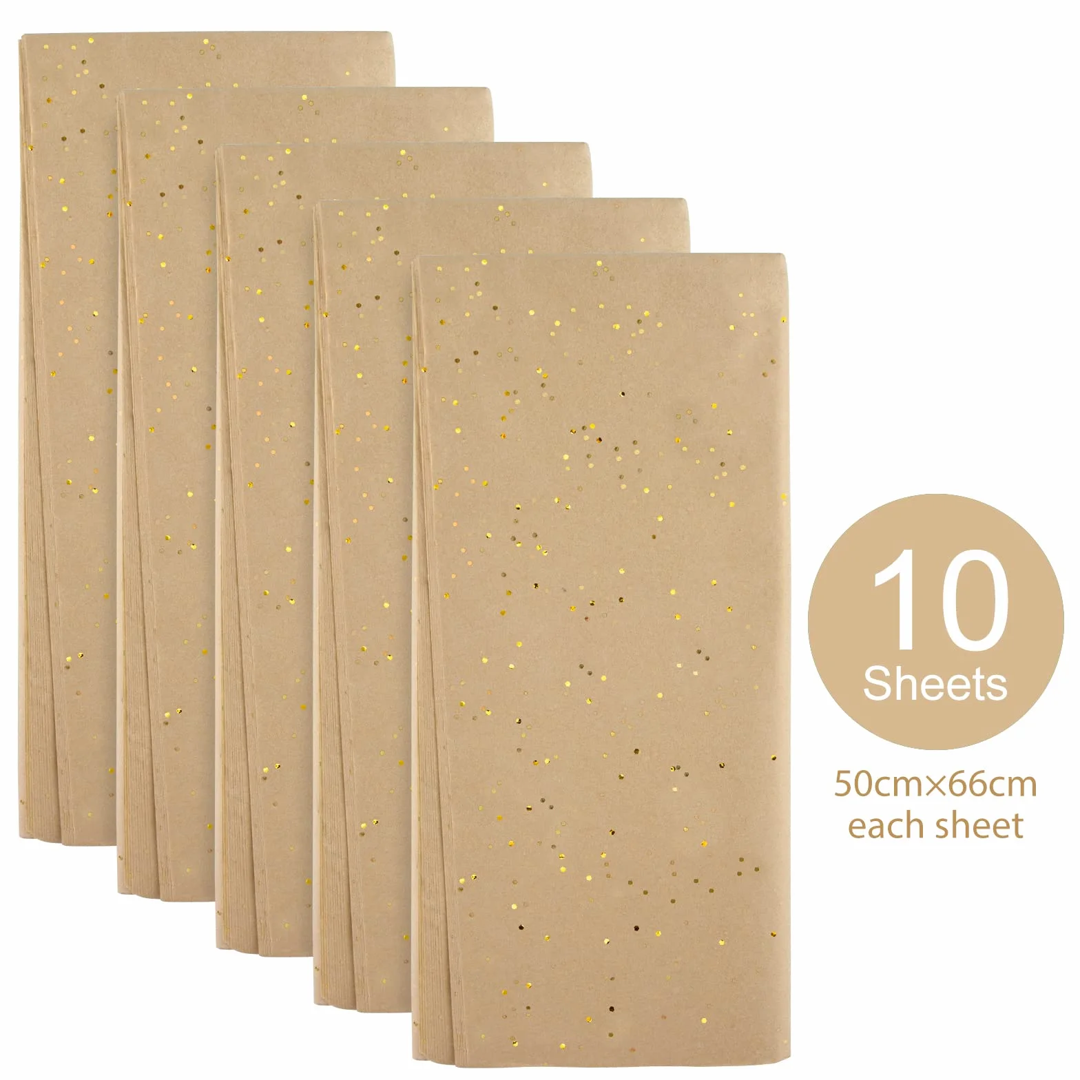 ASTARON Carta Velina Glitterata per Incartare 50x66cm, Carta Glitterata Fogli di Carta Velina Marrone per Confezioni Bouquet Natale Compleanno Confezioni Regalo Artigianato Forniture 10 Fogli