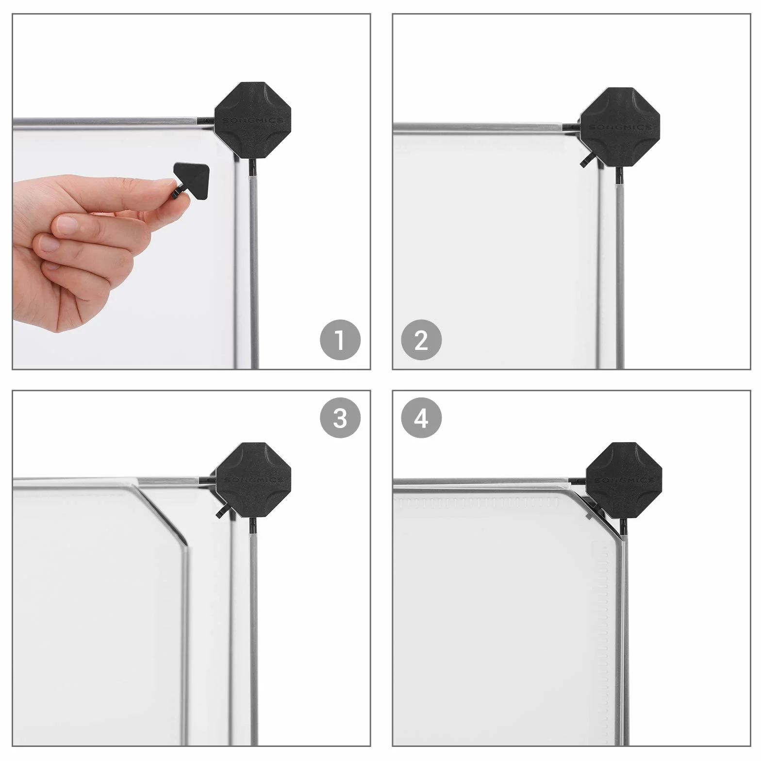 SONGMICS Armadio a 12 Cubi, Portaoggetti Organizzatore, Armadietto Mobiletto con Ante, per Abiti Scarpe Libri, Facile da Assemblare, Bianco LPC342W01