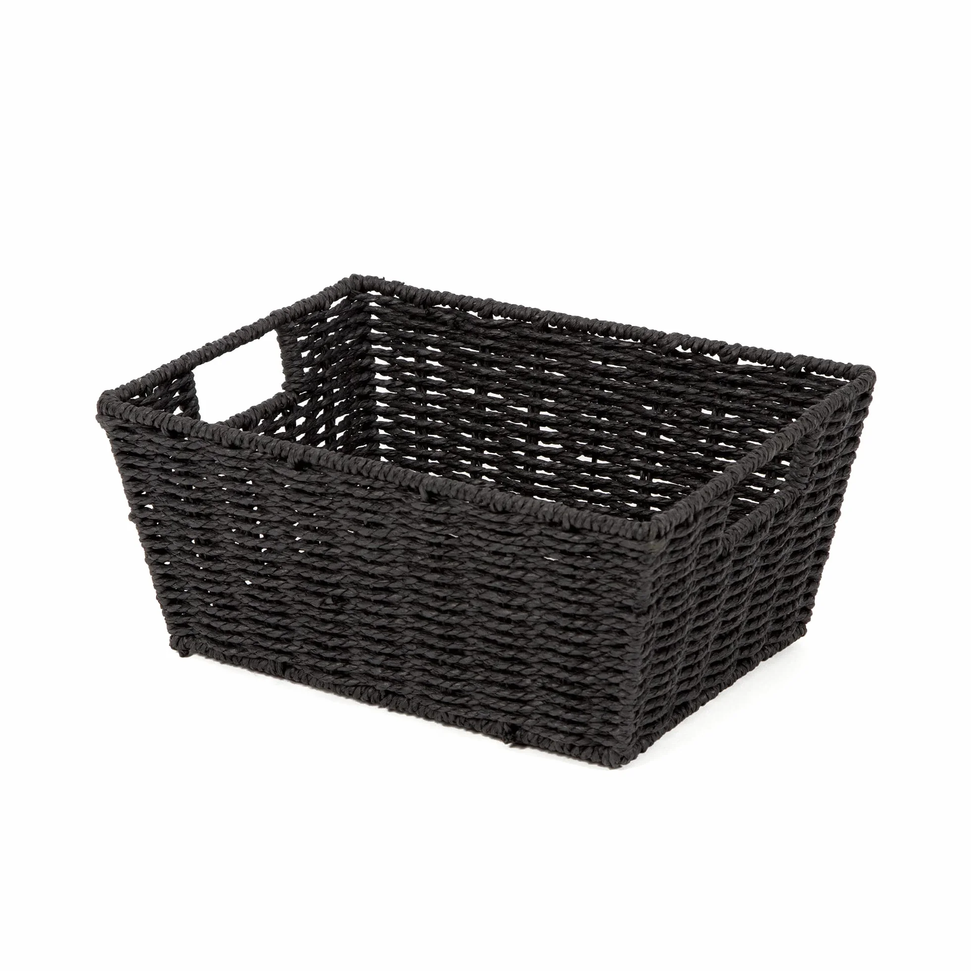 Compactor Etna Cesto Rettangolare in Carta Intrecciata a Mano, Nero, 31 x 24 x H. 14 cm, RAN6543
