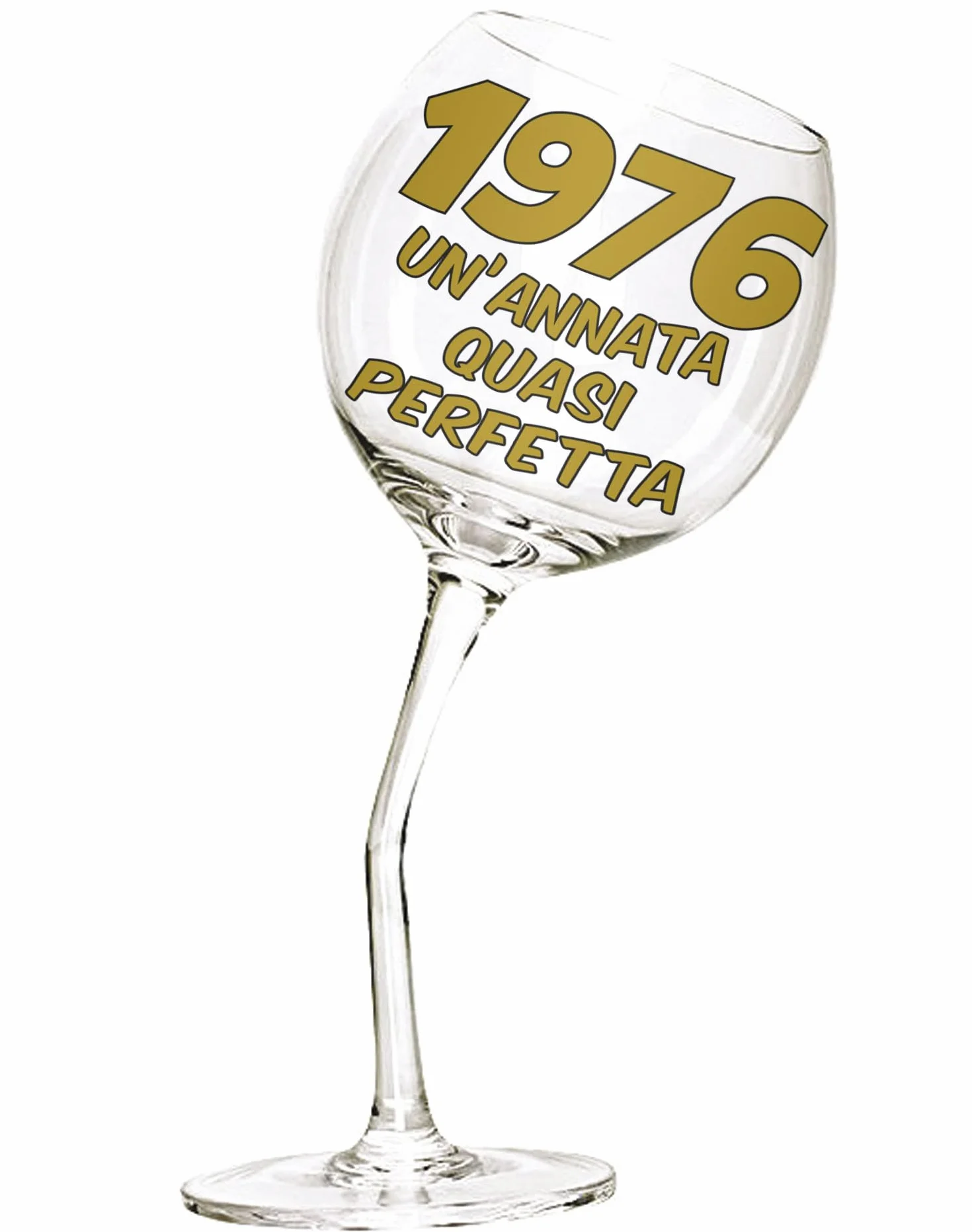 Bombo Bicchiere in Vetro Calice storto 440 ml compleanno 50 anni