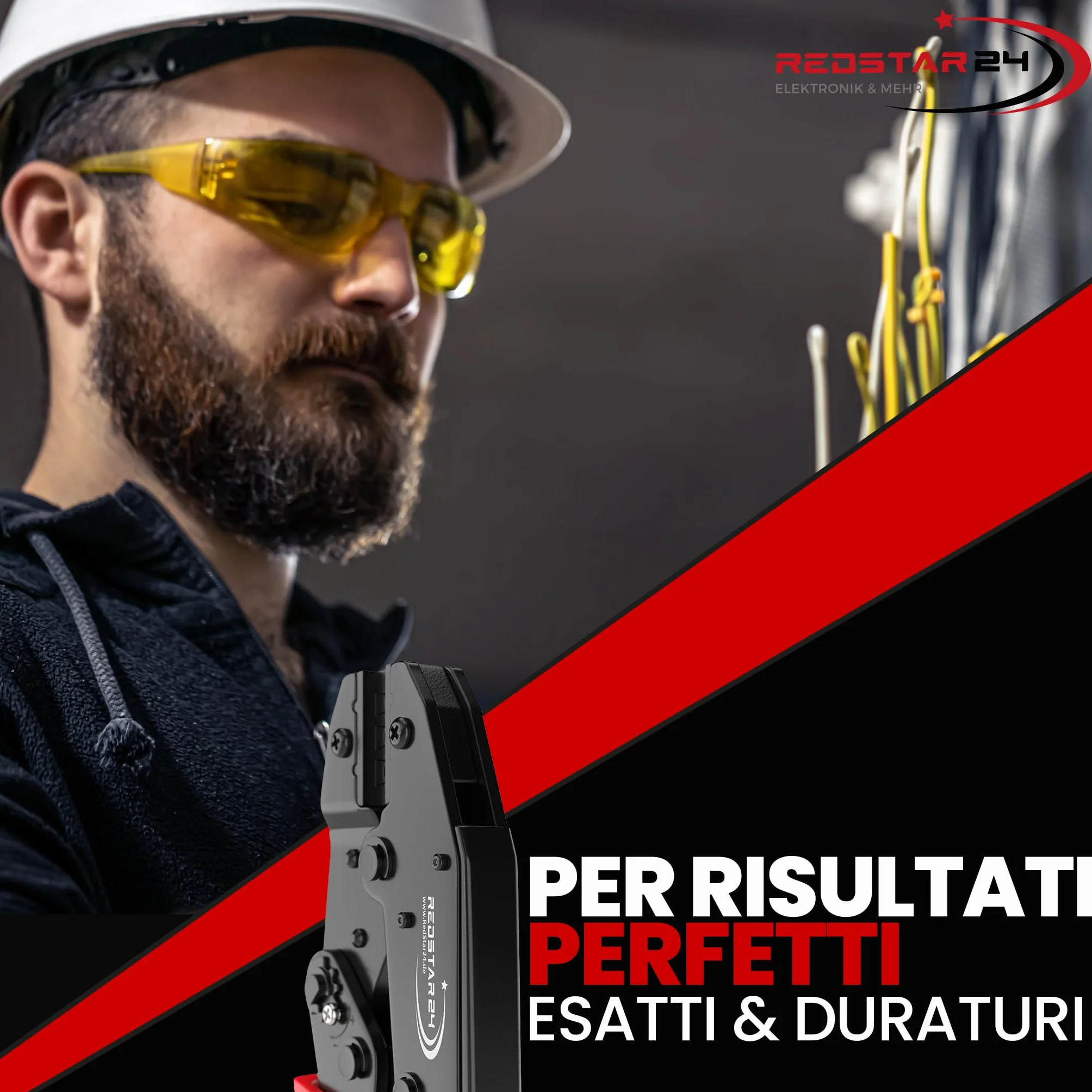 RedStar24 Set Pinze Crimpatura Solare 2,5/4/6mm² con 10 Connettori Maschio & Femmina, 2 Chiavi per Montaggio, Crimpatrice per Cavi Solari PV e Impianti fotovoltaico