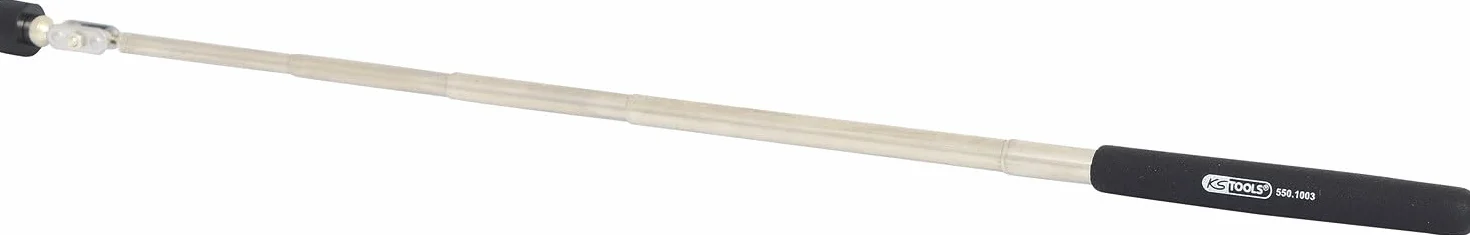 KS Tools 550.1003 Magnete Asta Telescopica in V2A, Fino a 5 Kg, con Testa Orientabile, con Protezione in Gomma, 130-675 mm