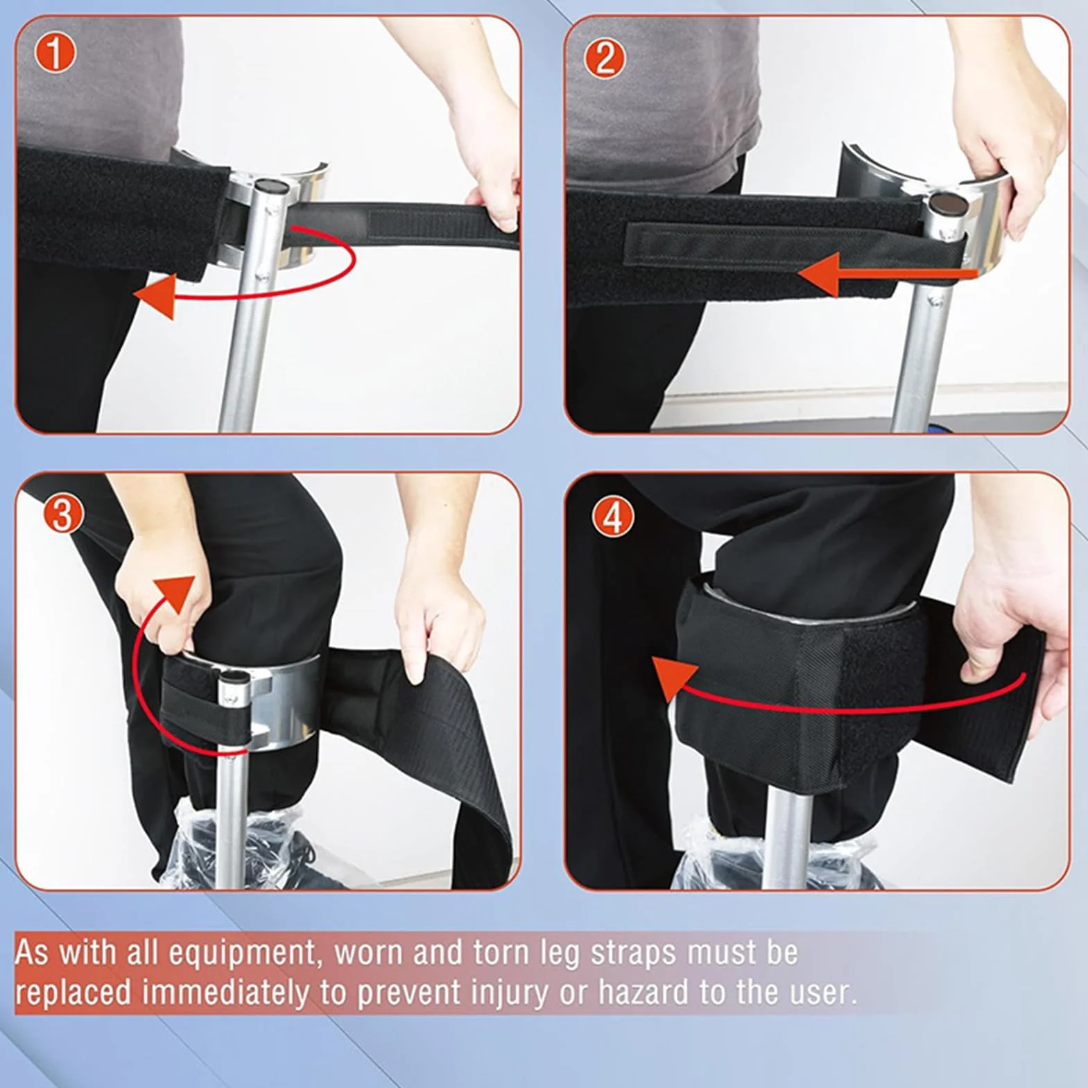 NICENEEDED 1 Paio di Cinghie per Trampoli per Cartongesso, Tracolla Larga Imbottita Extra Confortevole, Fasce di Fissaggio per Le Gambe Regolabili in Nylon