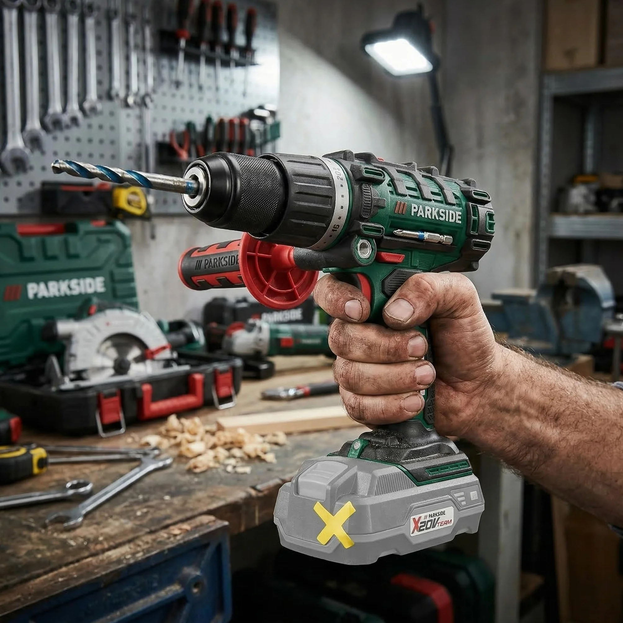 Parkside® - Trapano Avvitatore a Percussione 20 V 3 in 1, PSBSA 20-Li C3, Senza Batteria e Caricabatterie
