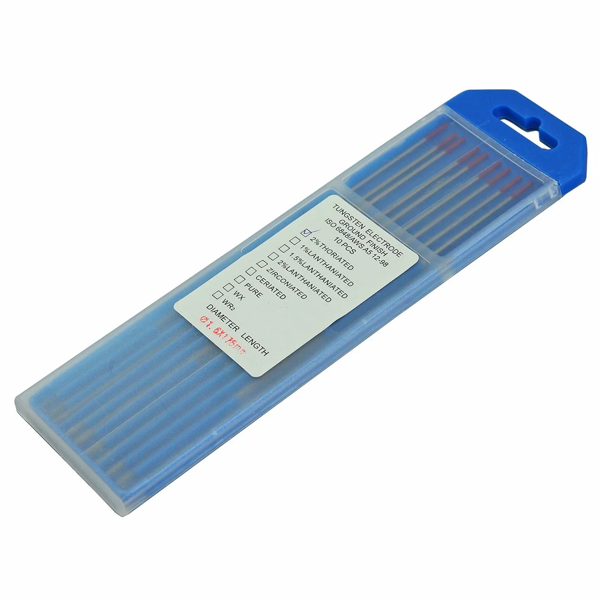 RIVERWELD 2% thoriated WT20 rosso saldatura TIG elettrodi tungsteno 1,6mm x 175mm 10pk