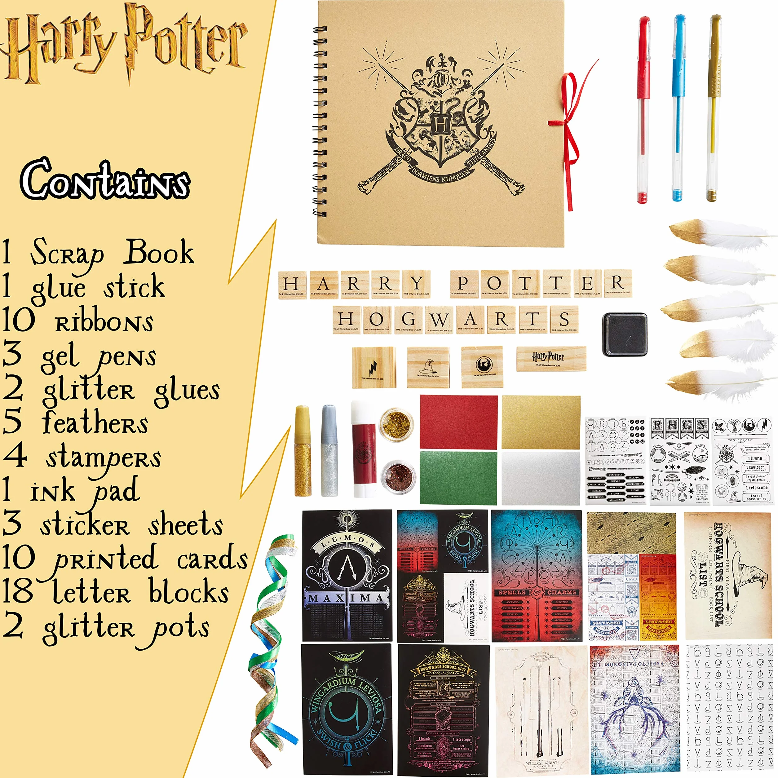 Harry Potter Scrapbooking Kit Cancelleria Kawaii Scrapbooking Accessori Adesivi Timbri Taccuino Attivita Creative per Bambini (Bianco)
