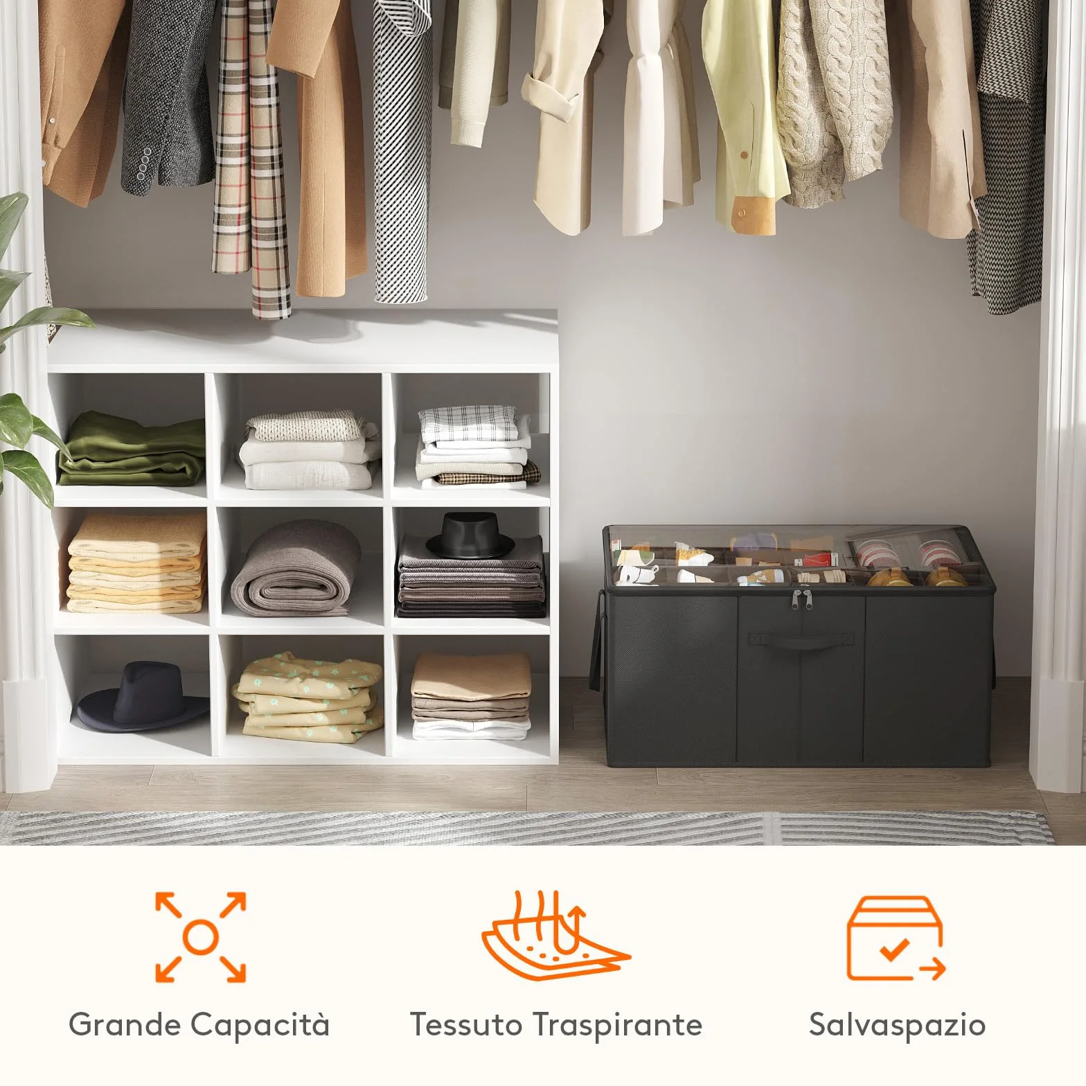 Lifewit Grandi Scatole Porta Scarpe per 10-20 Paia, Organizer Scarpe Pieghevole per Armadio con Coperchio Trasparente, Base Rinforzata per Stivali, Tacchi e Sneakers, Nero