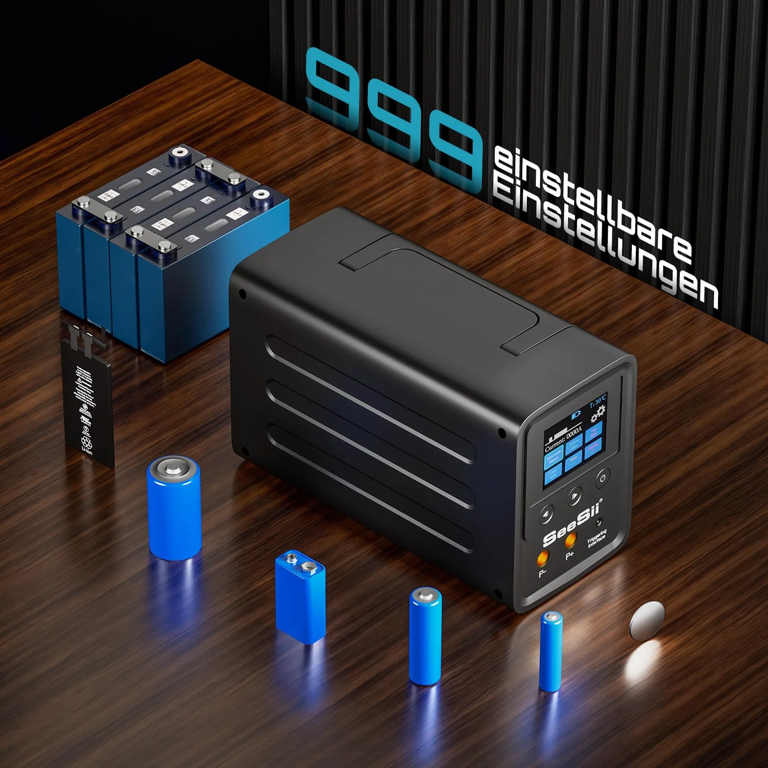 SEESII Saldatrice a punti per batterie con condensatori: saldatrice a batteria 10080W con kit di pistole ad aria calda, saldatrice a punti per strisce nichelate da 0,1-0,5 mm, cambio 999 per batterie